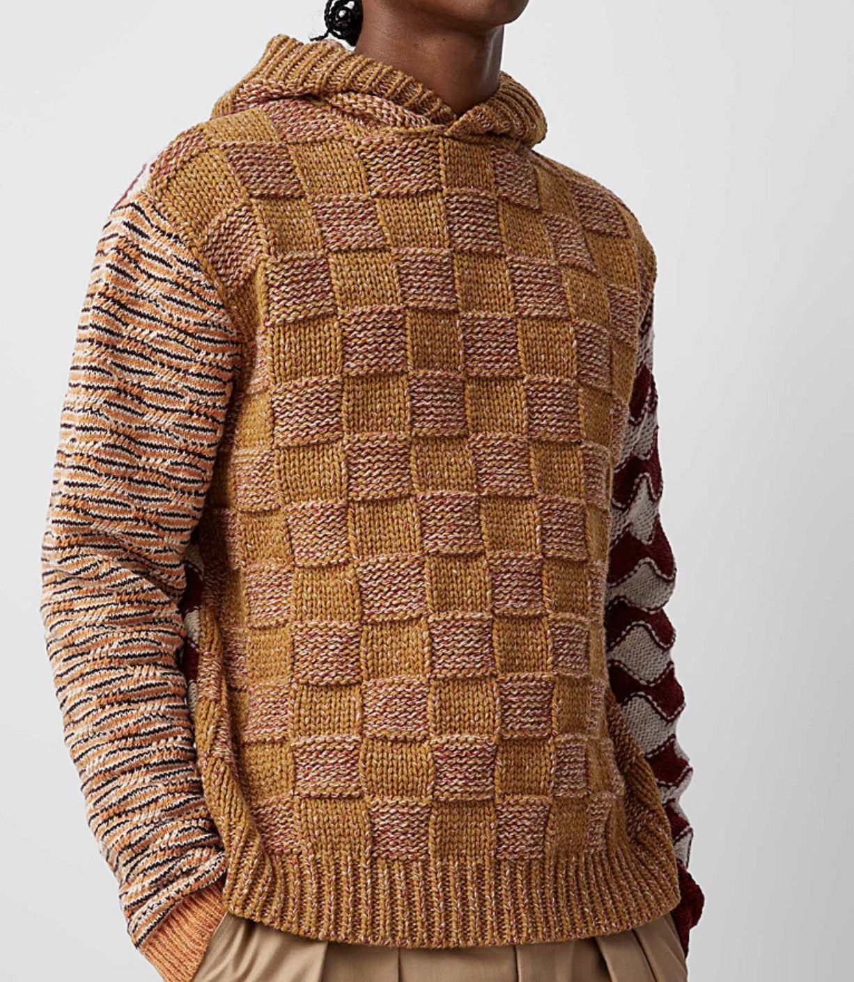 Marni ⚠️$1.8K VALUE⚠️ Wavy and checkered knit hoodie Size US L / EU 52-54 / 3 - 3 Thumbnail