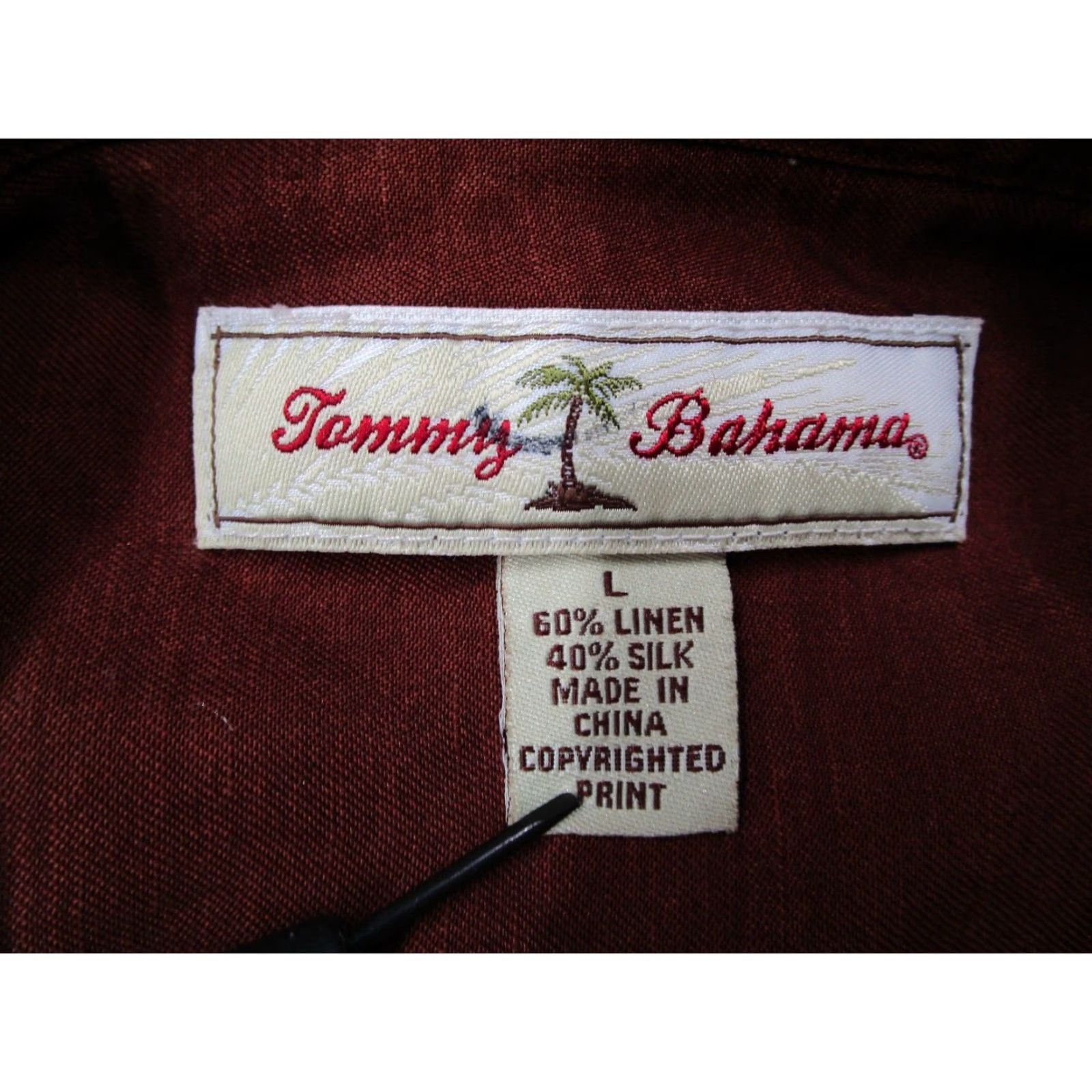 Tommy Bahama Tommy Bahama Shirt Mens Large Orange Palms Button-Up Silk Linen Hawaiian Tiki Shirt Size US L / EU 52-54 / 3 - 3 Thumbnail