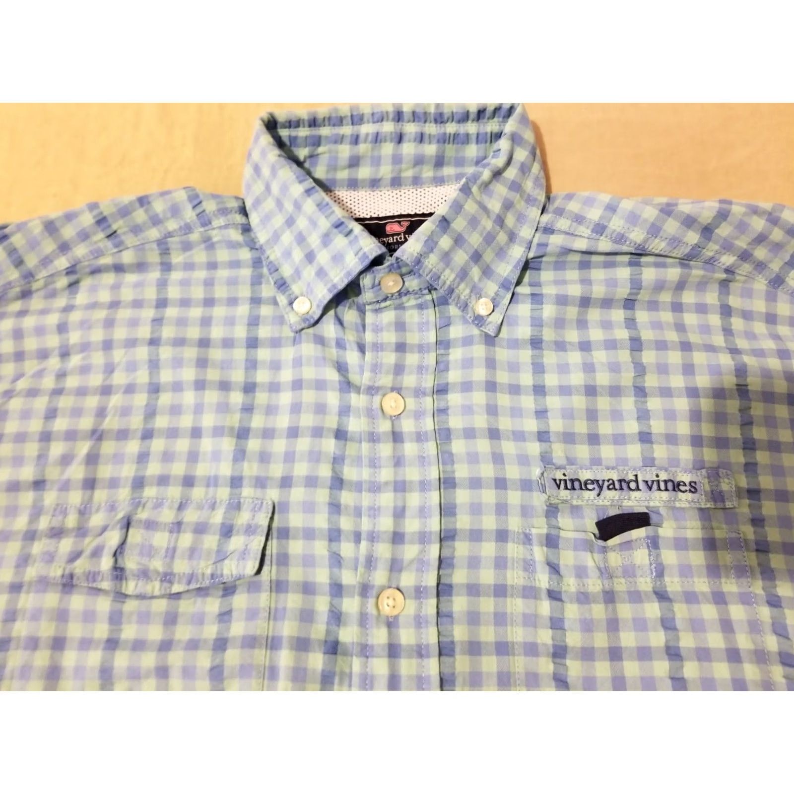 Vineyard Vines Mens vineyard vines Blue Button Shirt M Medium Size 40R - 2 Thumbnail