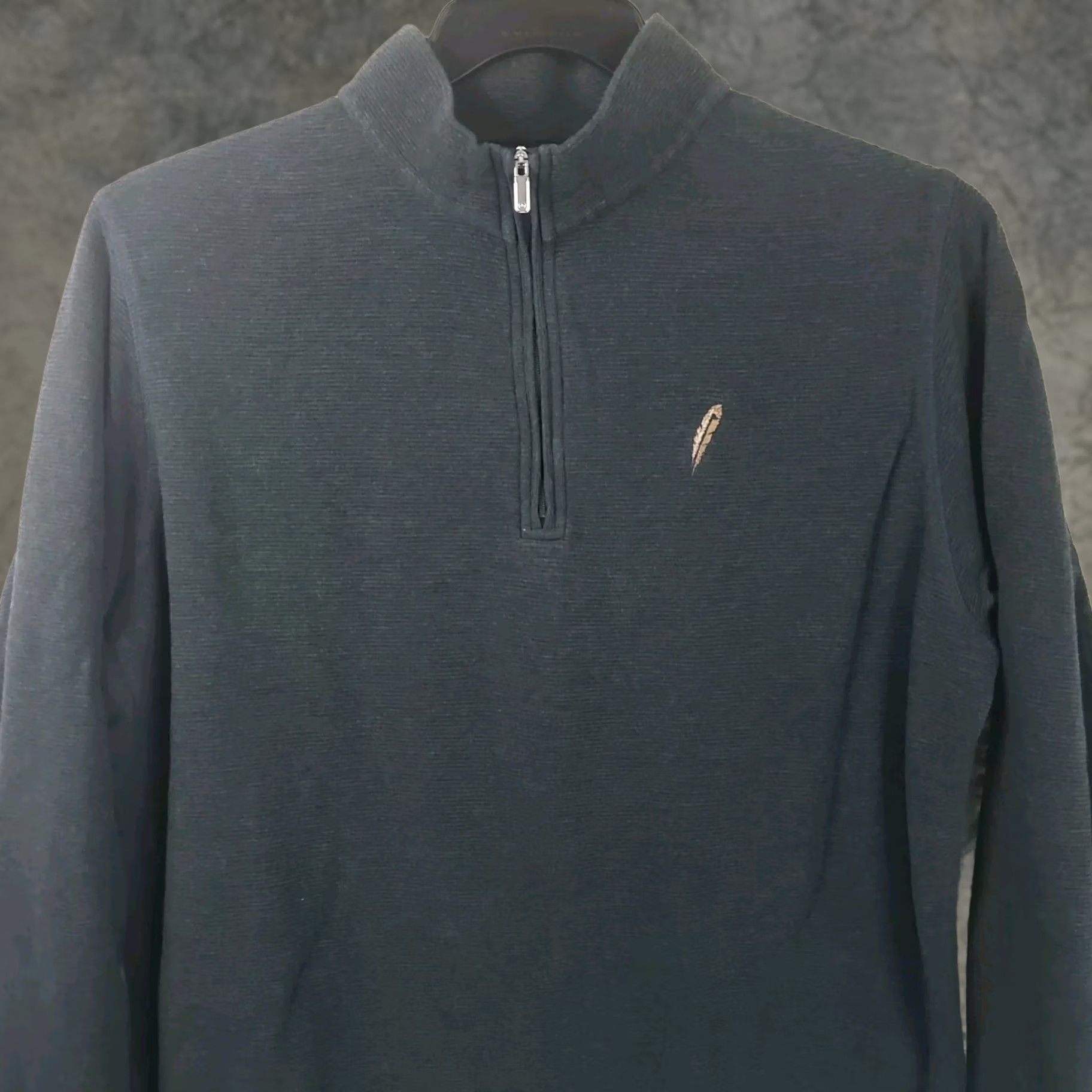 Peter Millar Peter Millar Men's Sweatshirt L Gray 1/4 Zip Mock Neck Long Sleeve Knit Polyester Spandex Crown Logo Zipper Pullover Athletic Outdoor Cavalry? Size US L / EU 52-54 / 3 - 1 Thumbnail