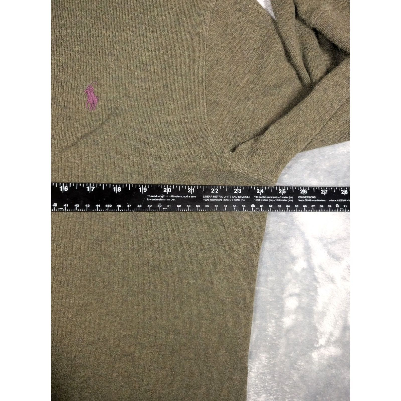 Polo Ralph Lauren Polo Ralph Lauren Sweater Mens Large Green Cotton Quarter Zip Mock Neck Pullover Size US L / EU 52-54 / 3 - 3 Thumbnail