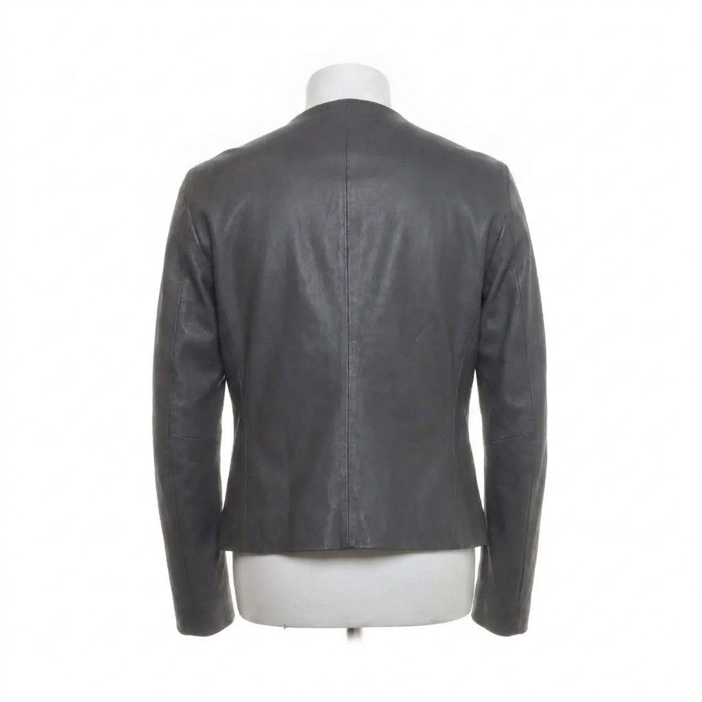 Ovate Leather Jacket Minimal Open Front XS Dark Gray Size US XS / EU 42 / 0 - 3 Thumbnail