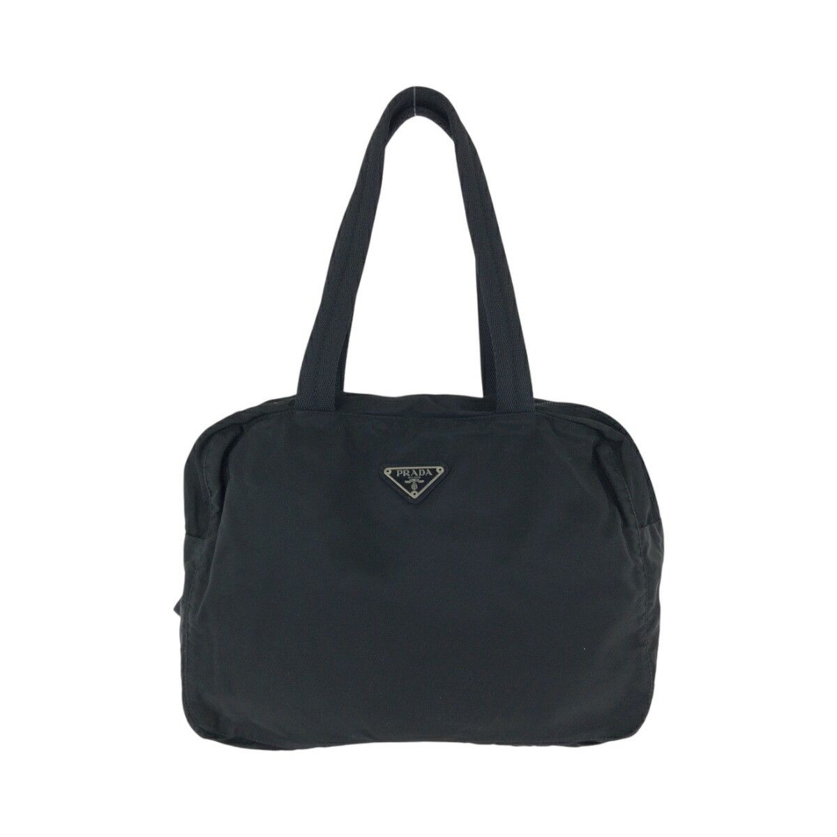 Prada Prada Tessuto Triangle Logo Plate Nylon 2Way Bag Others Tote Bag in Black, Women's
