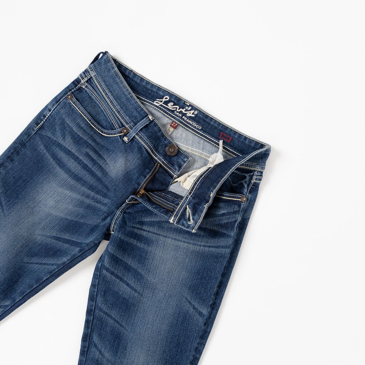 Levi's Vintage Clothing Levis Womens Blue Jeans Vintage Y2K Wash Straight Leg Denim Size 27" / US 4 / IT 40 - 3 Thumbnail