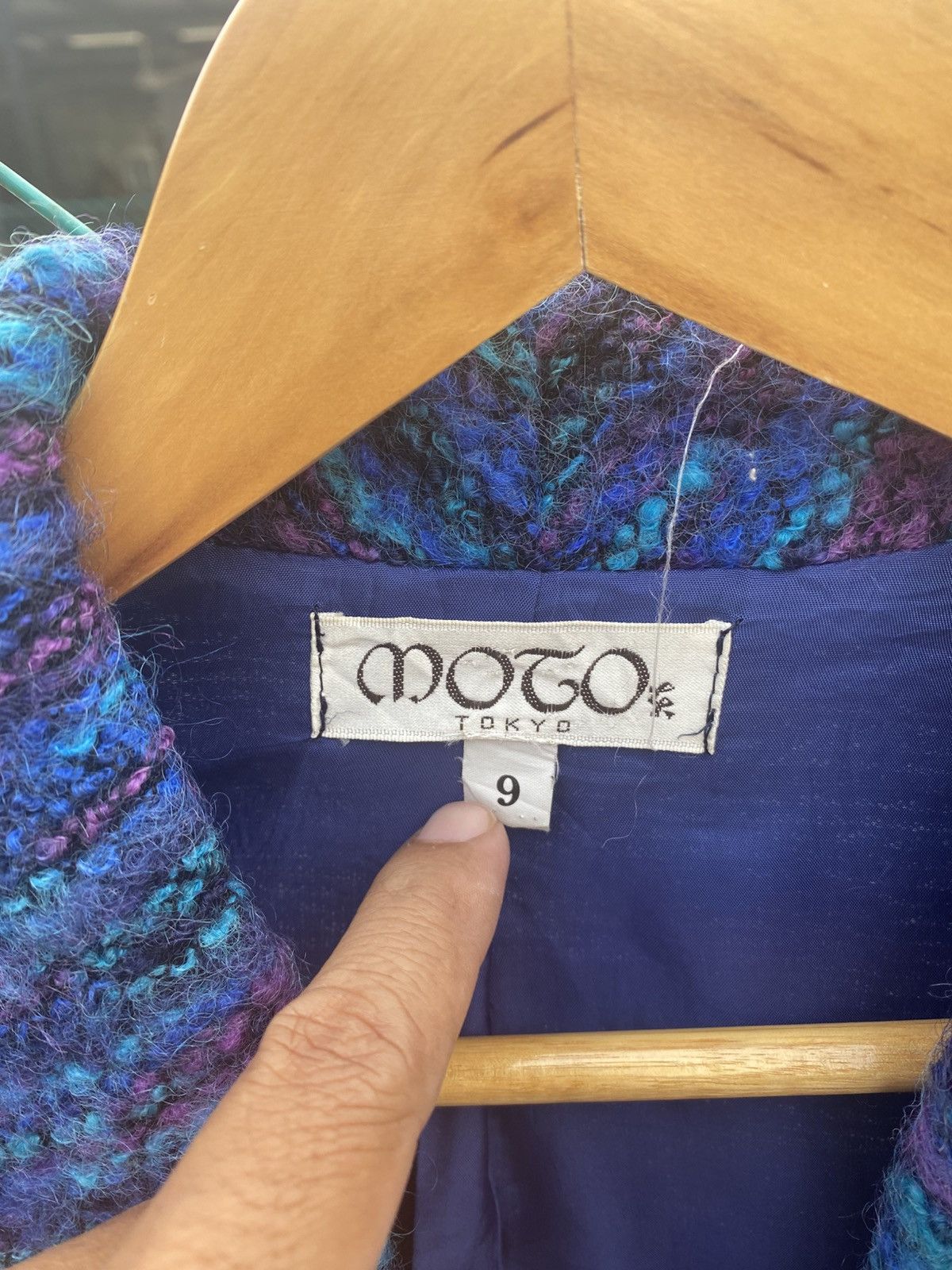 Japanese Brand × Vintage Vintage 80’s Moto tokyo aubergine mohair cardigan Size L / US 10 / IT 46 - 6 Thumbnail