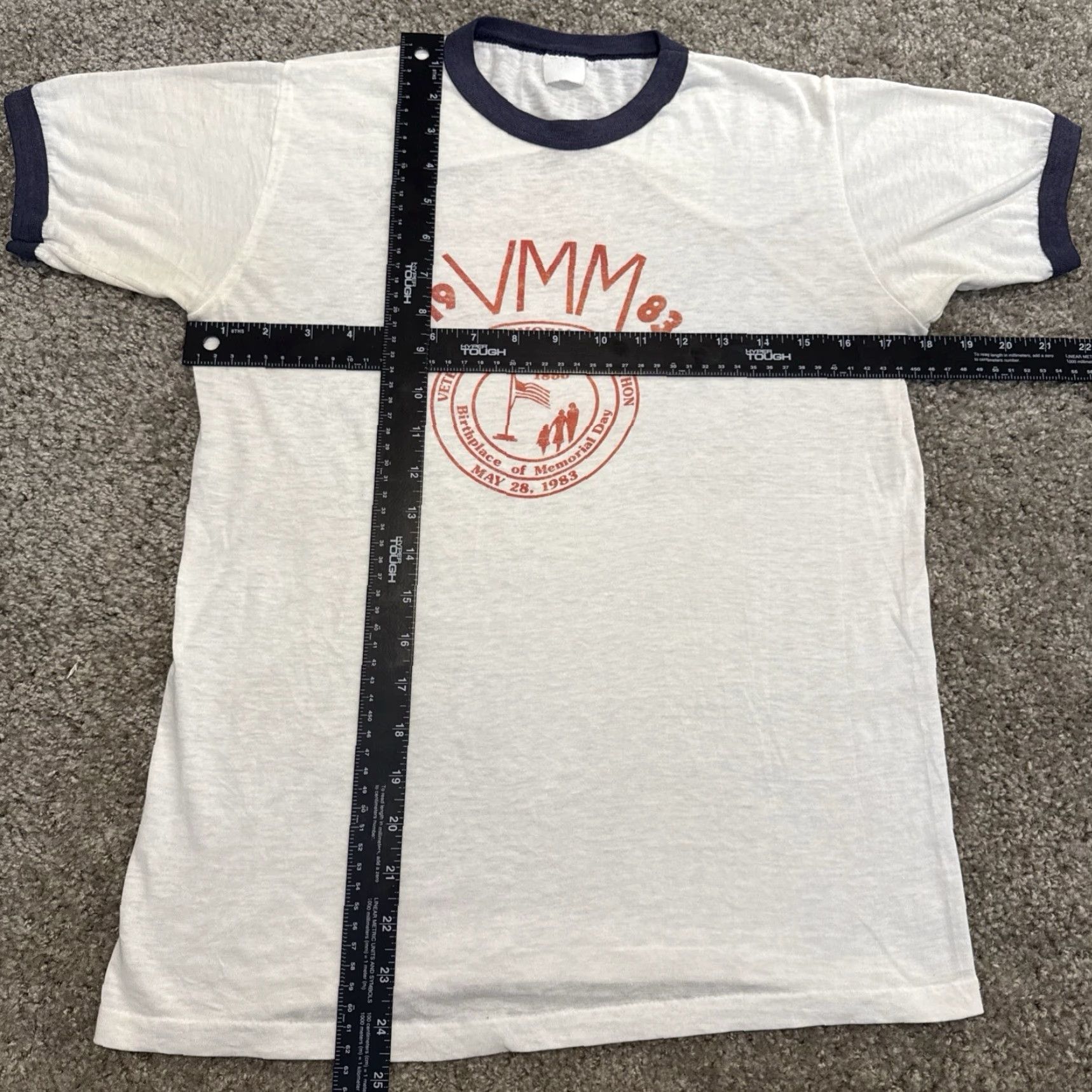 Vintage VTG ’83 Veterans Memorial Marathon Waterloo New York Runner Ringer T-Shirt Small Mens White 80s Size US S / EU 44-46 / 1 - 7 Thumbnail