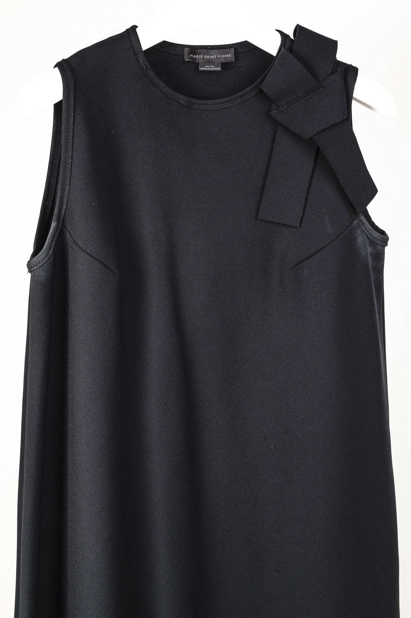 Marie Saint Pierre Marie Saint Pierre Black Neoprene Bow Mini Dress Size L / US 10 / IT 46 - 3 Thumbnail
