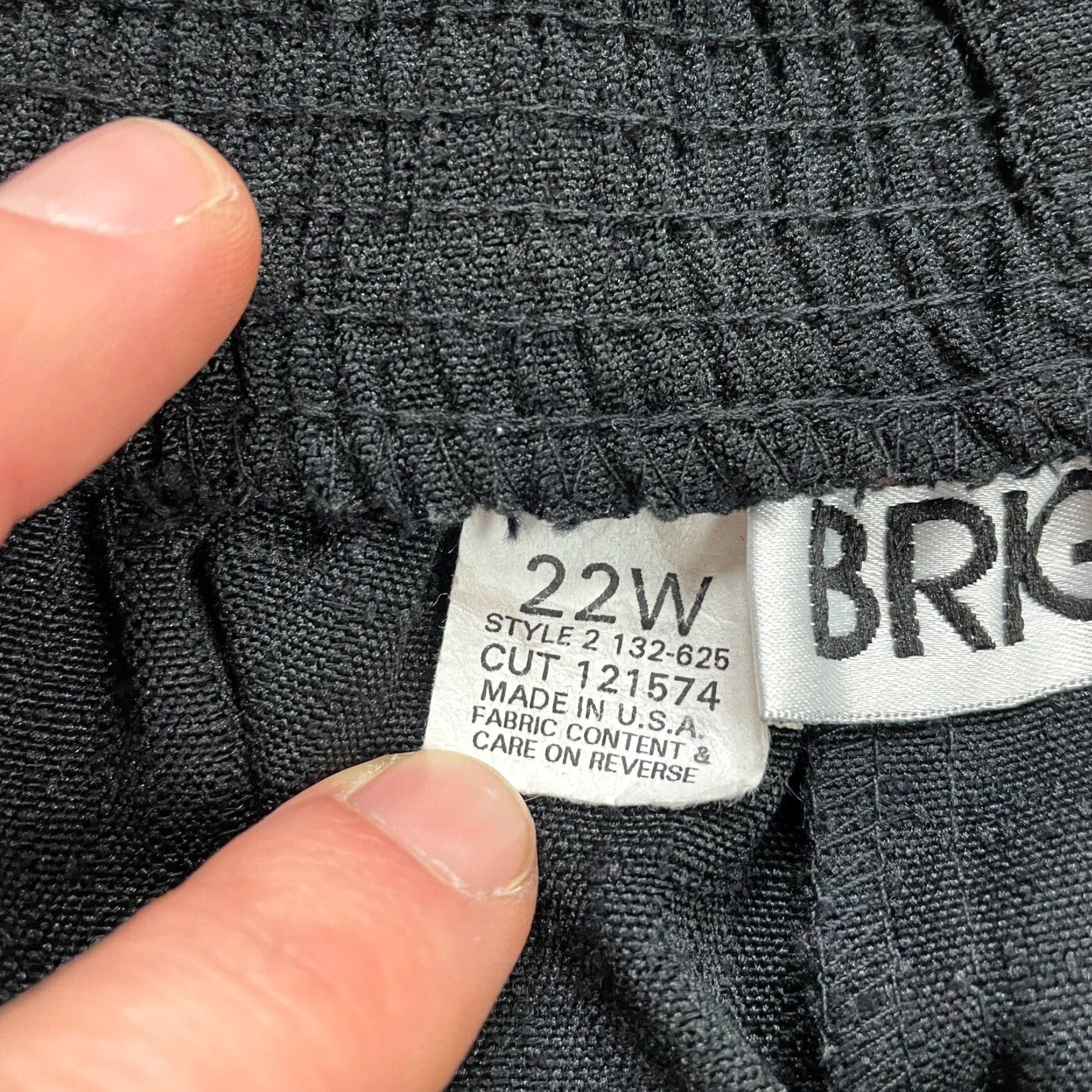 Vintage Briggs Dress Pants Women 22W Black Tapered Leg High Rise Elastic Waist 34x29 Size 40" / US 18 - 6 Thumbnail