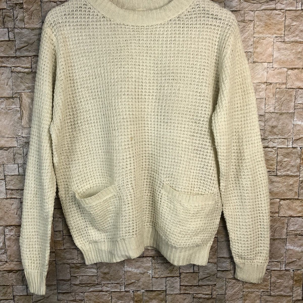 Homespun Knitwear × Japanese Brand × Vintage GU White double pocket sweatshirt Knitwear #A843 Size US L / EU 52-54 / 3 - 3 Thumbnail