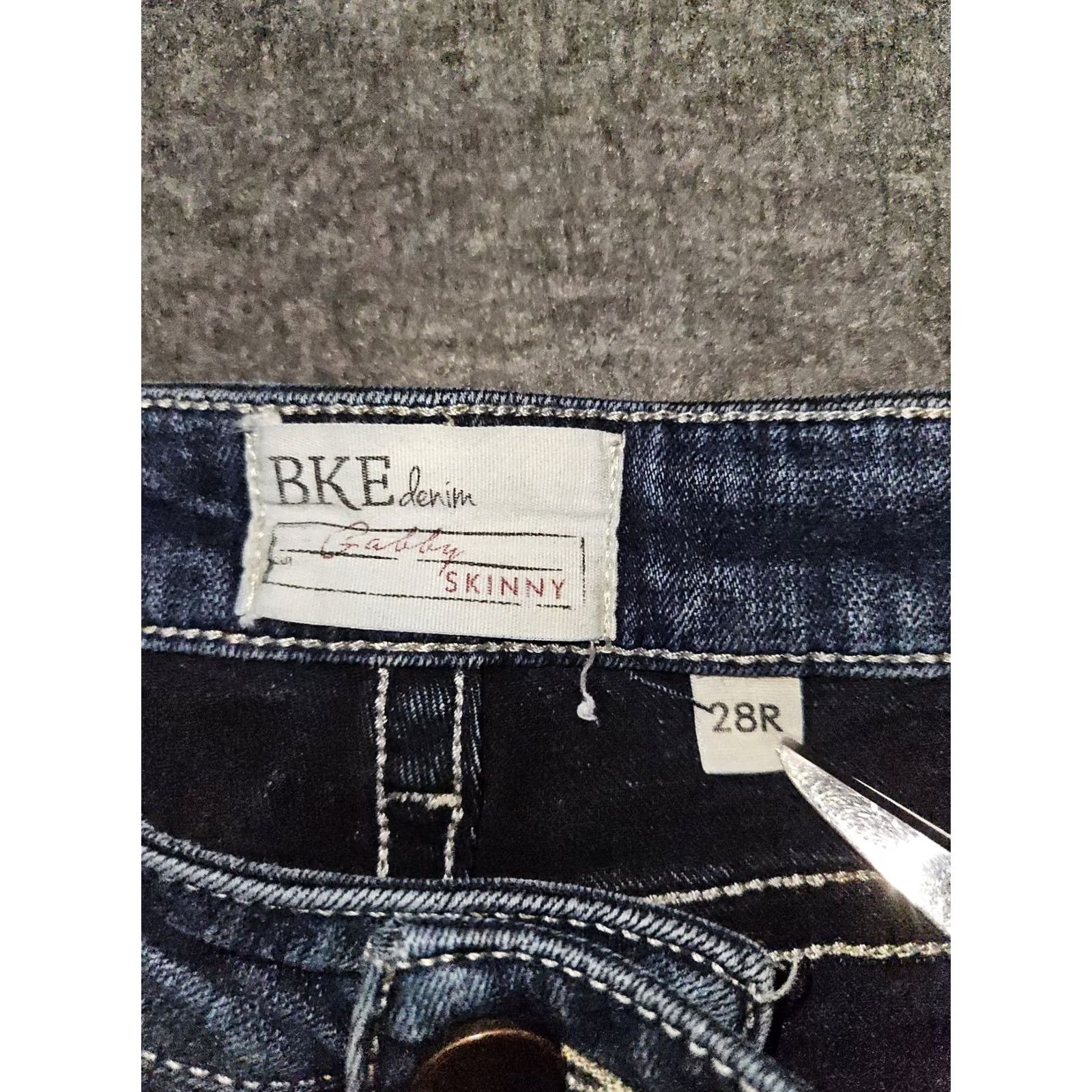 Vintage BKE Gabby Skinny Jeans Women's 28x31 Mid Rise Blue Dark Wash Stretch Preppy Denim Jeans Regular Inseam 30 Size 28" / US 6 / IT 42 - 2 Thumbnail