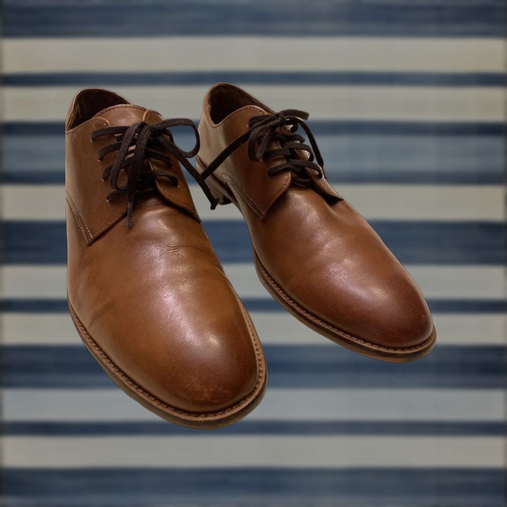 Vintage Gordon Rush Cognac Brown Leather Oxford Dress Shoes Size 9.5 Mens in Grey