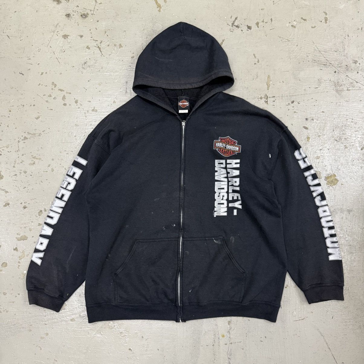 Harley Davidson Vintage Harley Davidson Sunfaded Paint Zipper Hoodie Size US XXL / EU 58 / 5 - 1 Thumbnail