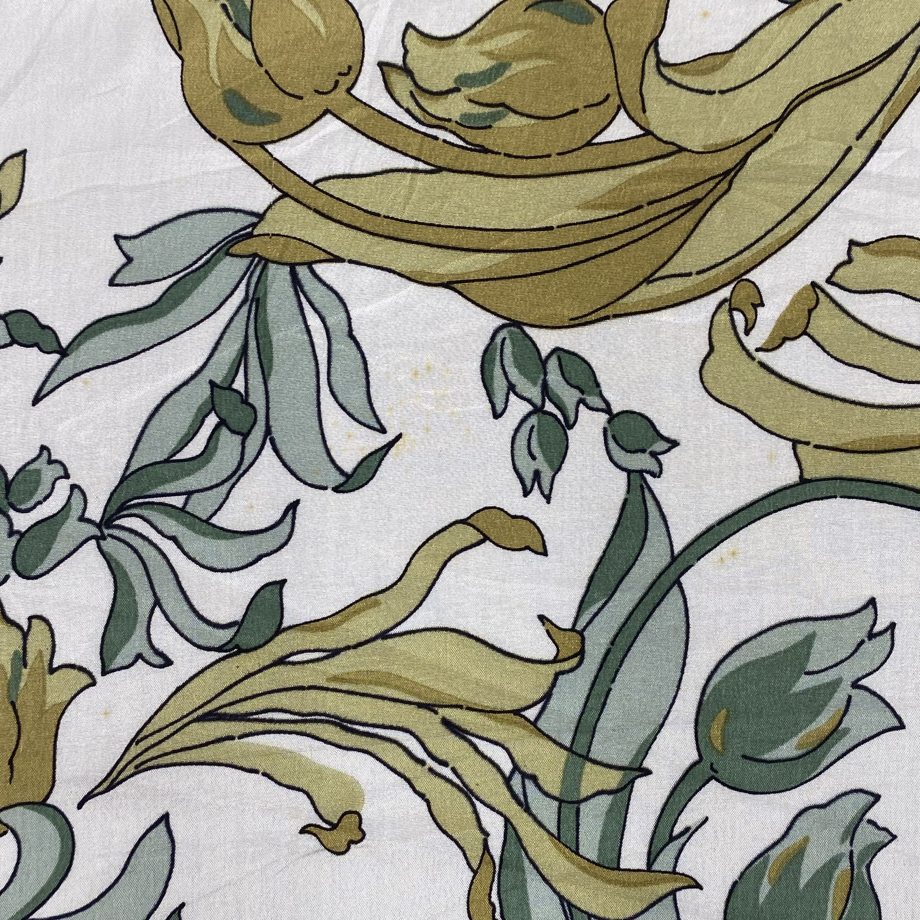Japanese Brand Vintage Floral Swirl SILK Scarf Twill Wraps Scarves Size ONE SIZE - 9 Thumbnail