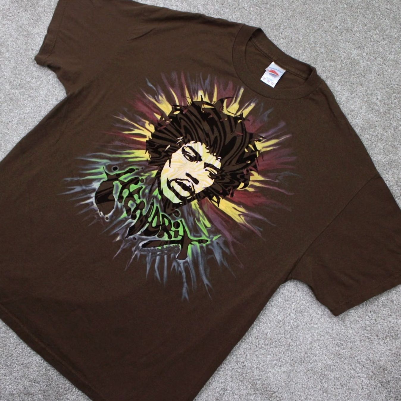 Vintage Jimi Hendrix Shirt Mens XL Brown Short Sleeve Tennessee River Band Music Rock Size US XL / EU 56 / 4 - 3 Thumbnail