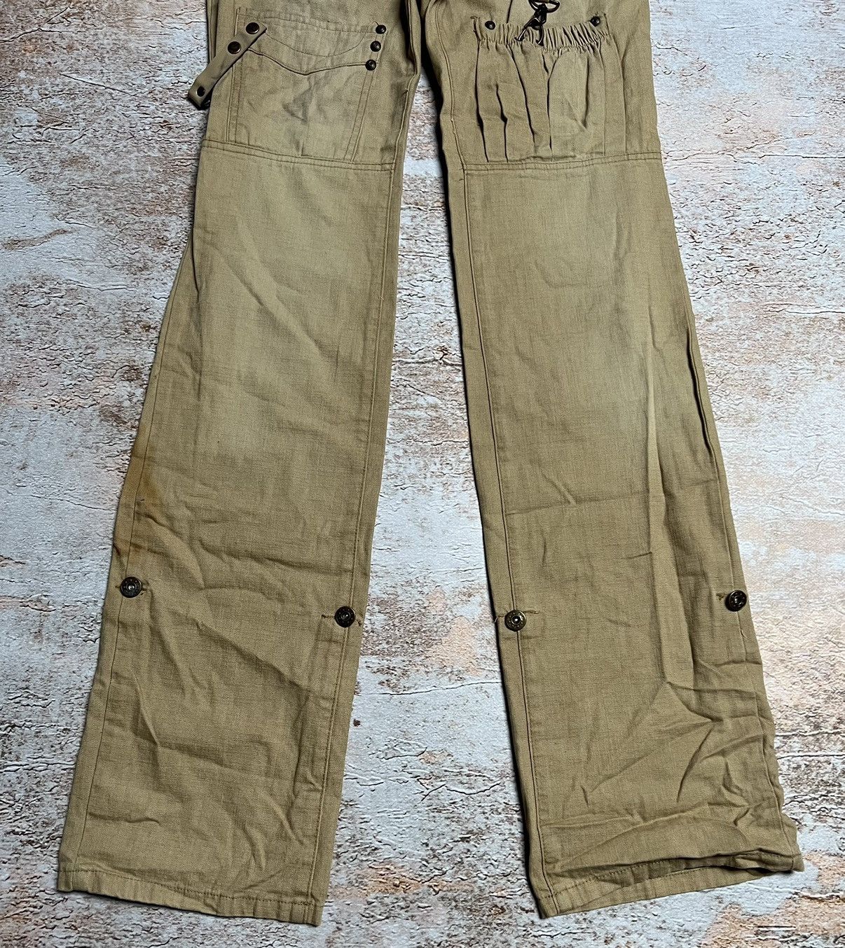 Japanese Brand Vintage Japanese cargo flare pants Size 28" / US 6 / IT 42 - 2 Thumbnail