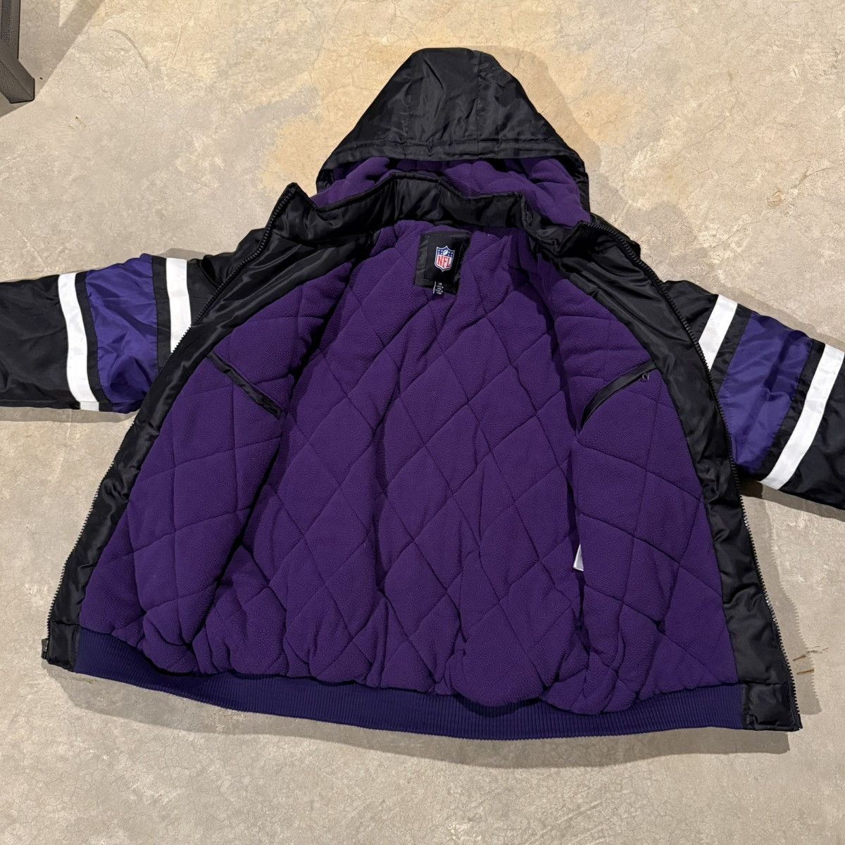 Vintage Vtg 2000s Baltimore Ravens G-III Fleece Lined Bomber Jacket Size US L / EU 52-54 / 3 - 8 Thumbnail