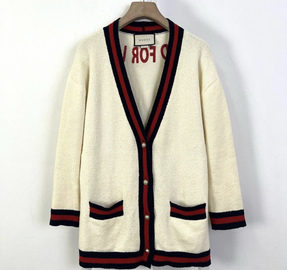 GU Gucci Double G Pearl Button Knit Cardigan K12 Size S / US 4 / IT 40 - 1 Thumbnail