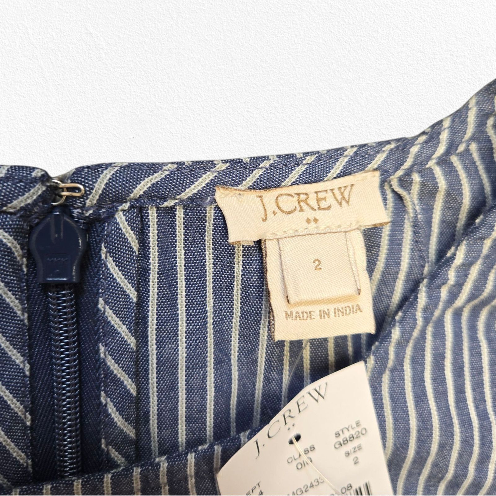 J.Crew J Crew Chambray Blue Striped Bell Sleeve Dress Size 2 Size XS / US 0-2 / IT 36-38 - 5 Thumbnail