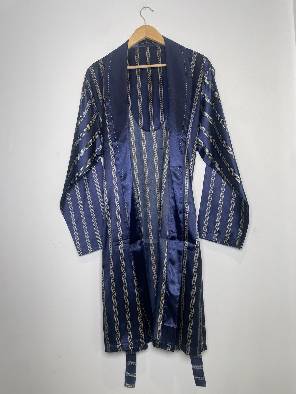 Other Rop Teks Navy Gold Greek Key Satin Robe Size US L / EU 52-54 / 3 - 4 Thumbnail
