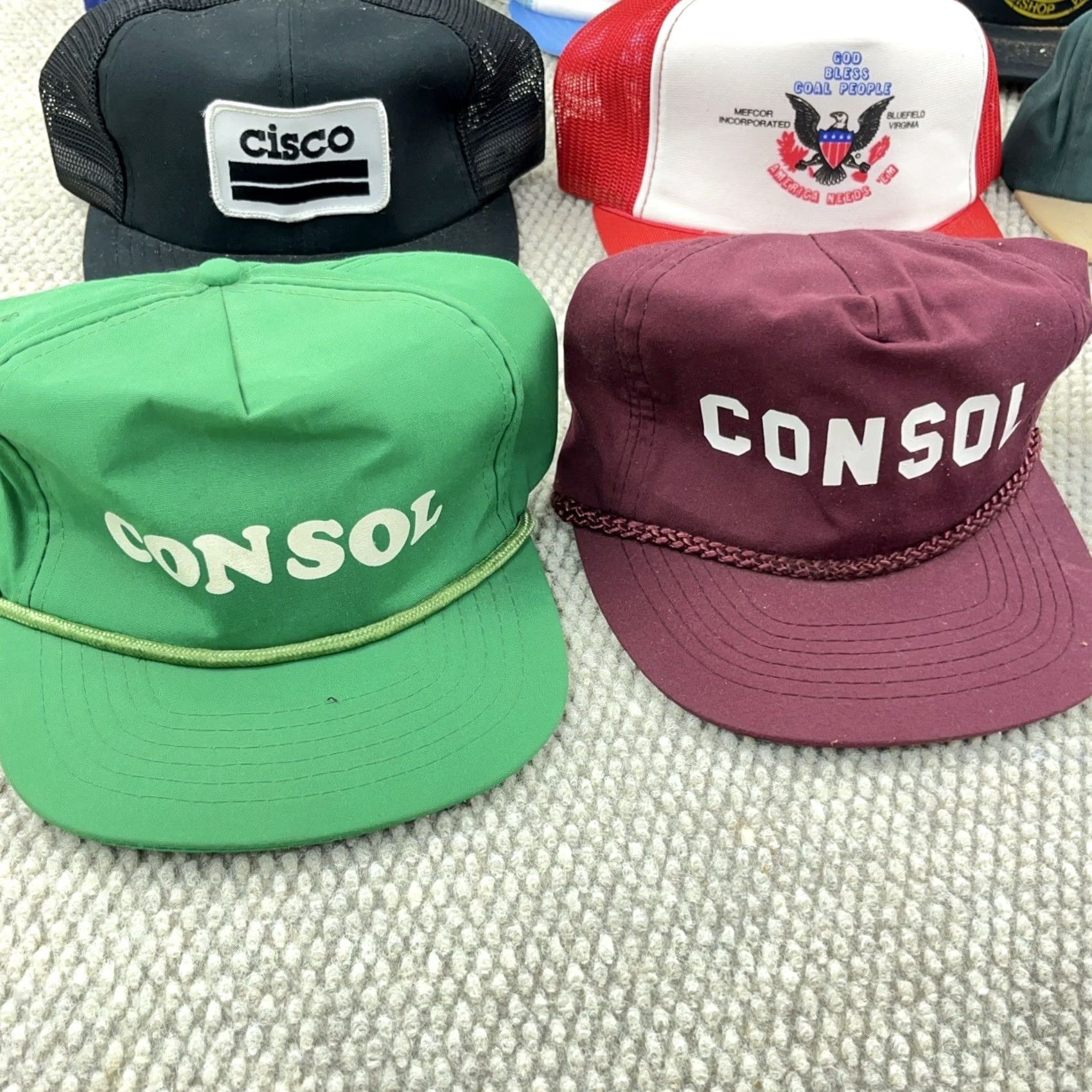 Vintage Vintage 90s Trucker Hat Lot Strap Snap Back - 80s American Advertising Size ONE SIZE - 3 Thumbnail