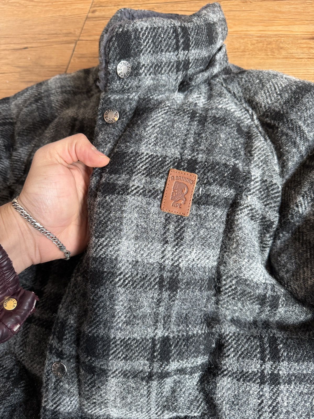 Bape Bape Harris Tweed Down Jacket Size US M / EU 48-50 / 2 - 2 Thumbnail