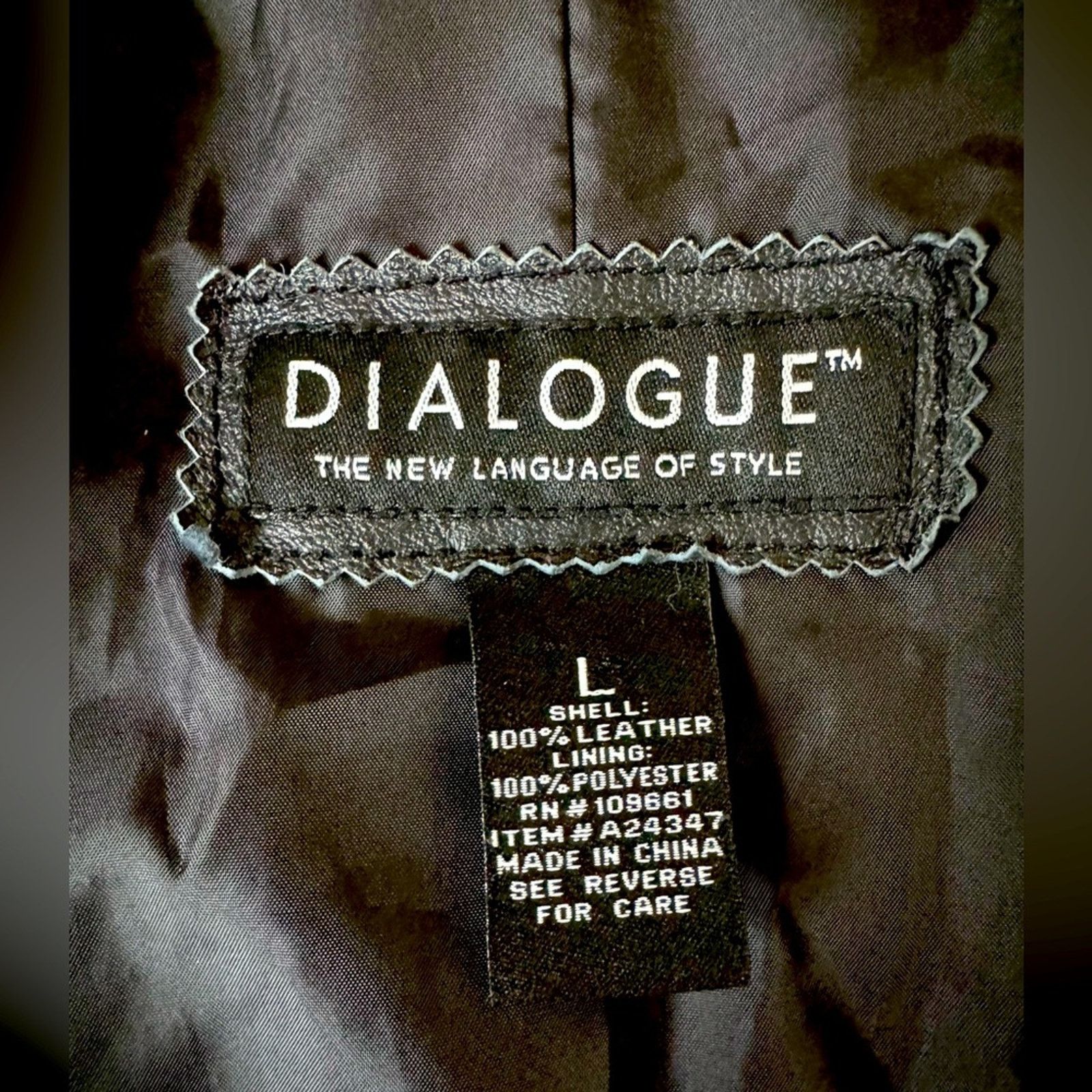 Vintage 100% Leather Vintage Style Blazer. DIALOGUE Leather Jacket Size L / US 10 / IT 46 - 5 Thumbnail