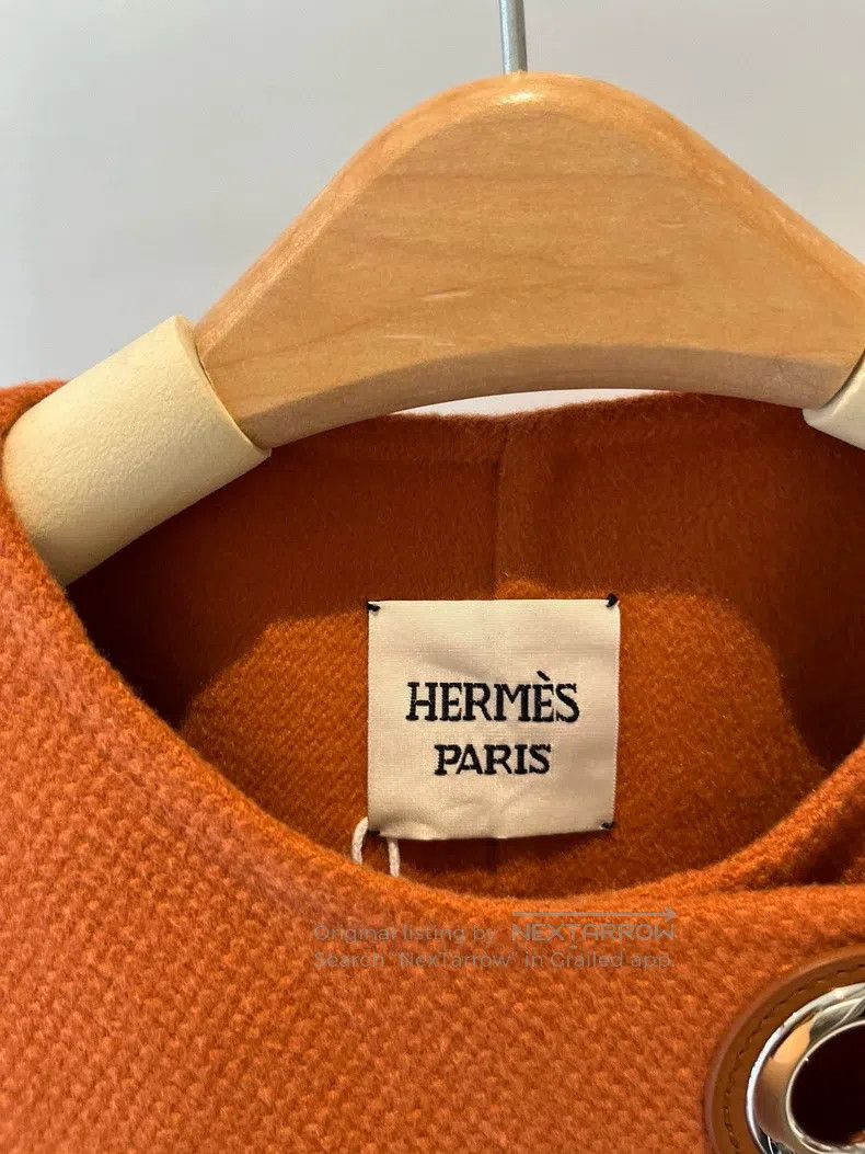 Hermes Hermes Orange Short Cropped Circle Cashmere Short Coat Size XS / US 0-2 / IT 36-38 - 5 Thumbnail