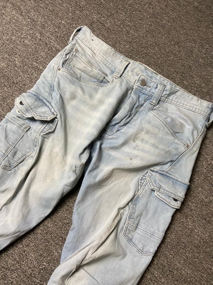 Japanese Brand Evenriver Brand Cargo Jeans with Asymmetrical Seam (175) Size US 32 / EU 48 - 10 Thumbnail