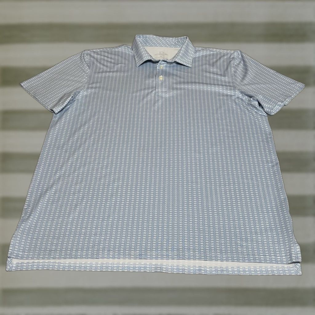 Southern Tide Southern Tide Polo Shirt Men's XL Blue Driver Dock Cleat Print Golf Performance Size US XL / EU 56 / 4 - 1 Thumbnail