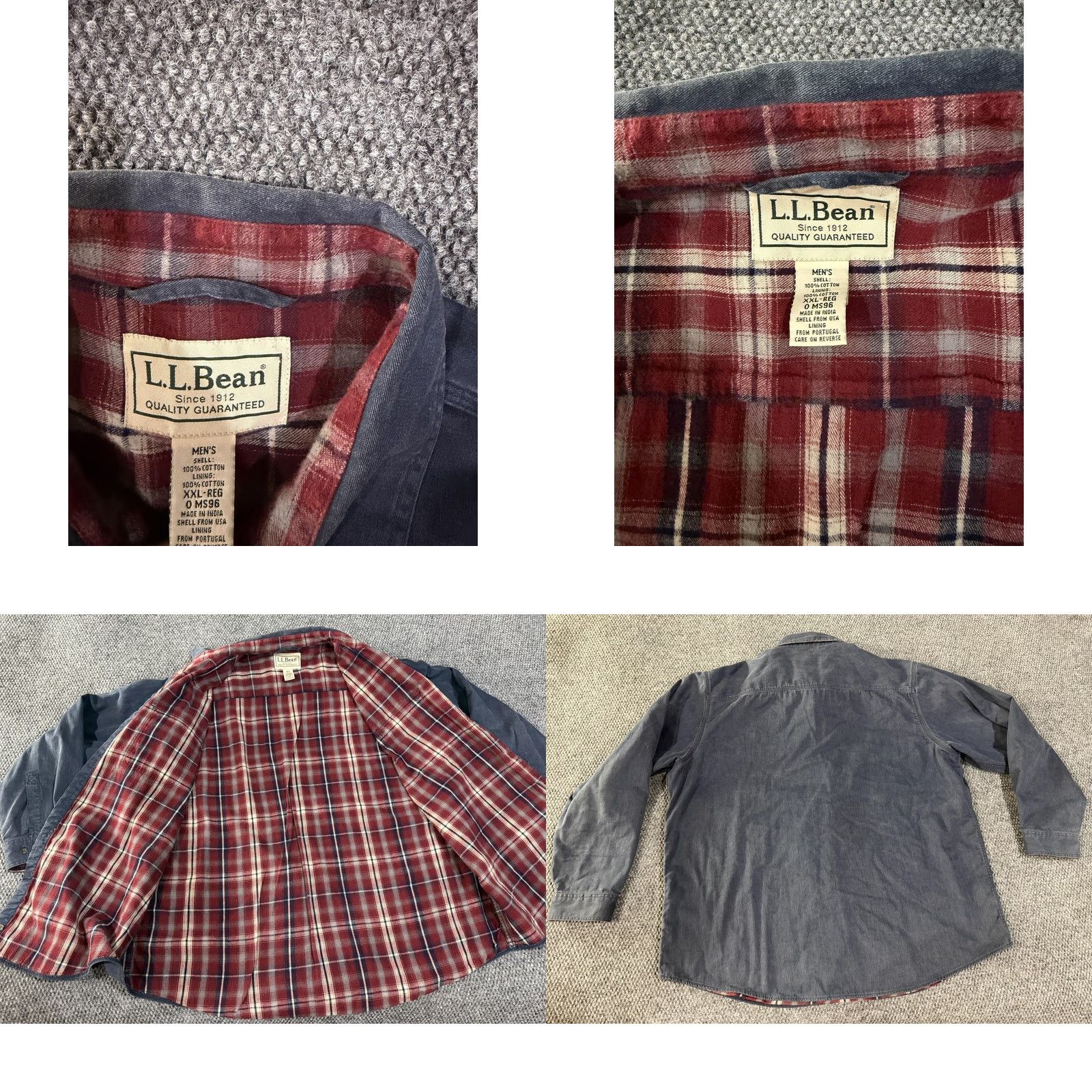 Vintage VINTAGE L.L.Bean Shirt Mens 2XL Blue Denim Flannel Lined Button Front Long Sleeve Casual Size US XXL / EU 58 / 5 - 8 Thumbnail