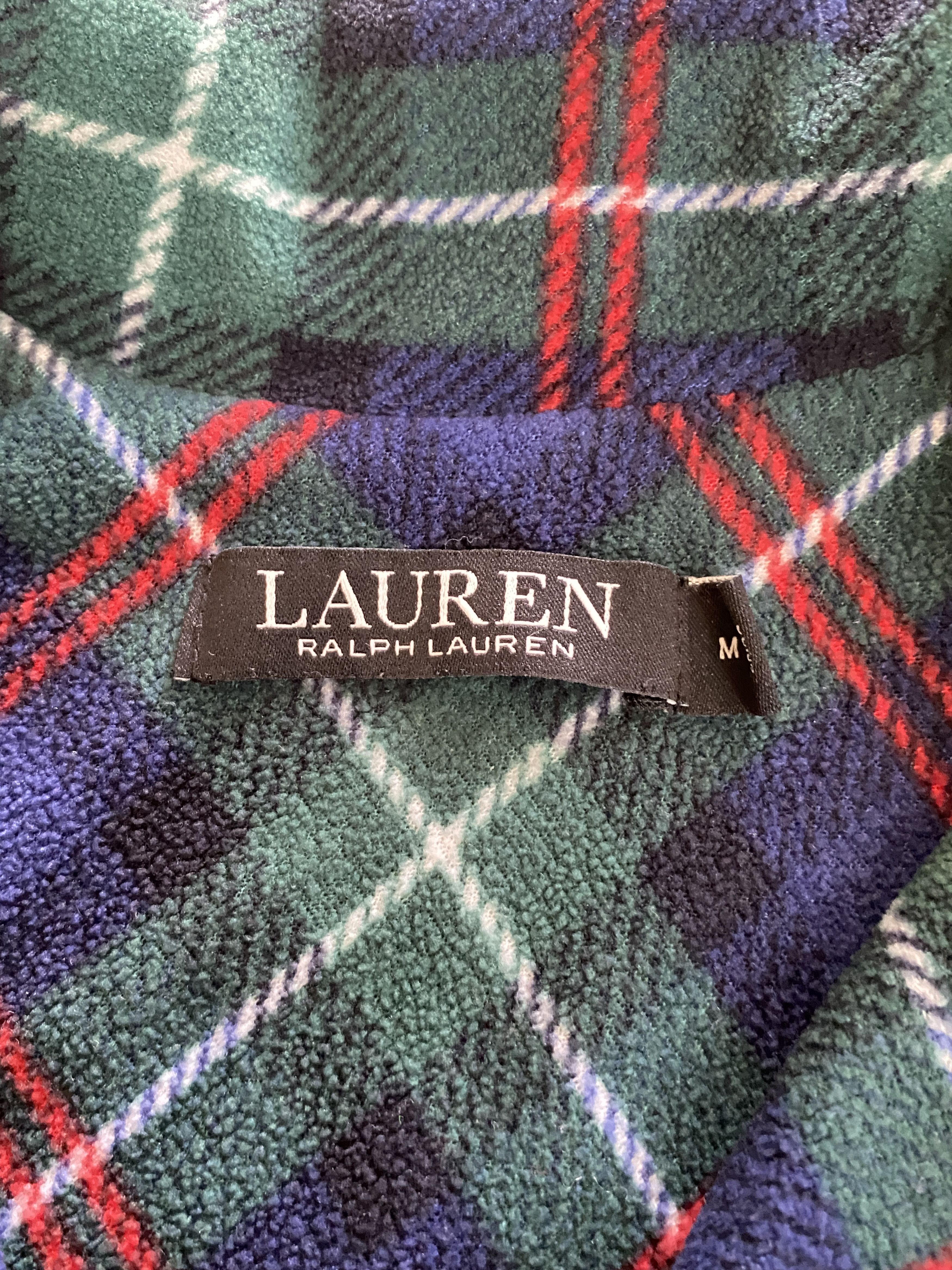 Ralph Lauren Lauren Ralph Lauren Women's Microfleece Plaid Pajama Top Size M / US 6-8 / IT 42-44 - 8 Thumbnail