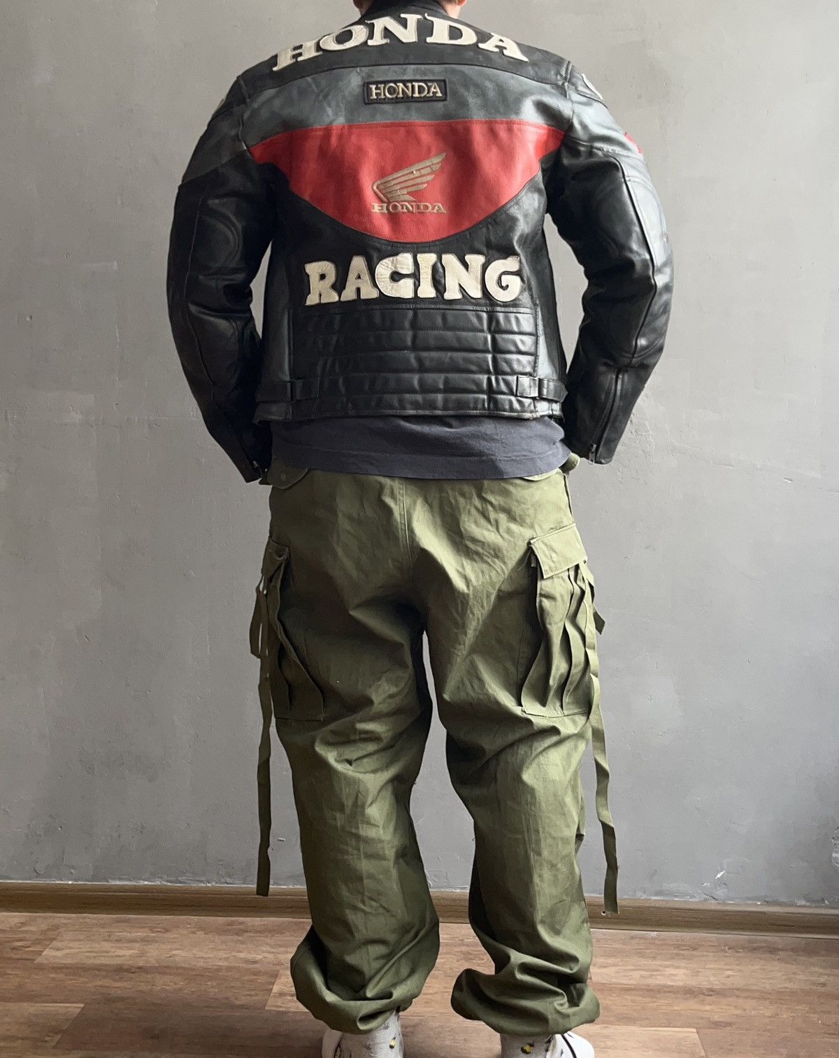 Vintage Honda Racing CBR Leather Jacket RARE ALL BLACK Size US M / EU 48-50 / 2 - 2 Thumbnail