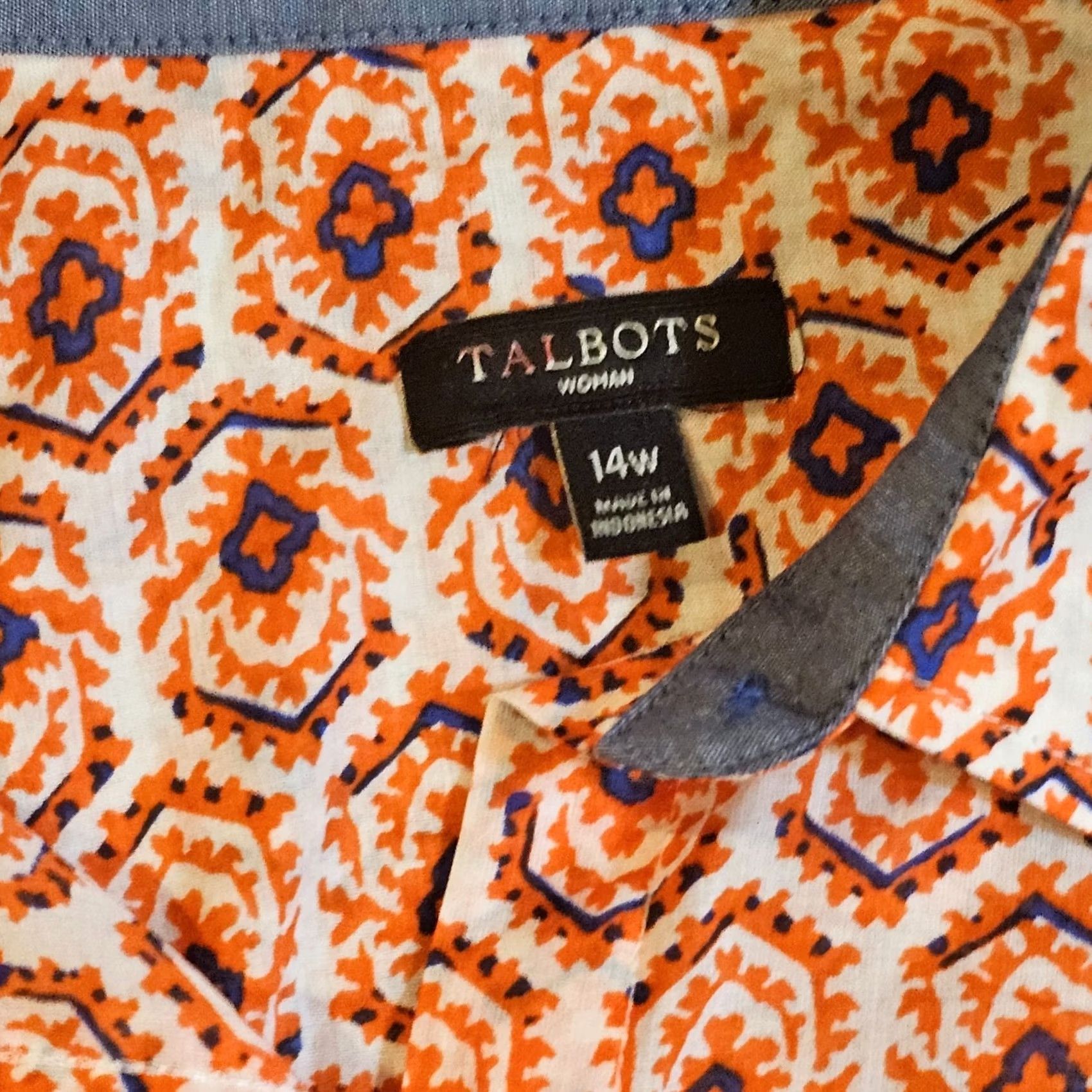 Talbots Talbots Shirt Women 14W Orange Button Long Sleeve Lightweight Casual Career Size XL / US 12-14 / IT 48-50 - 3 Thumbnail