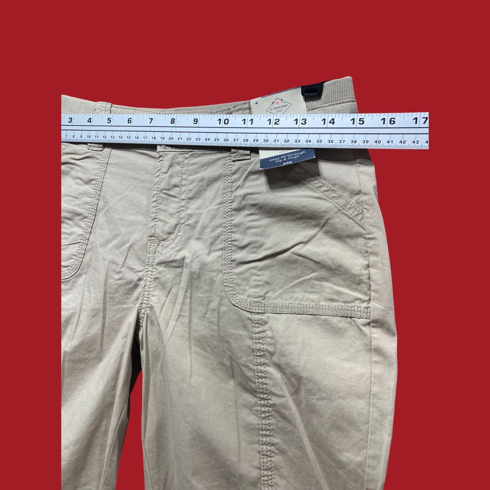 Other St. John's Bay - Women's Mid-Rise Cargo Bermuda Short - Beig Size 27" / US 4 / IT 40 - 5 Thumbnail