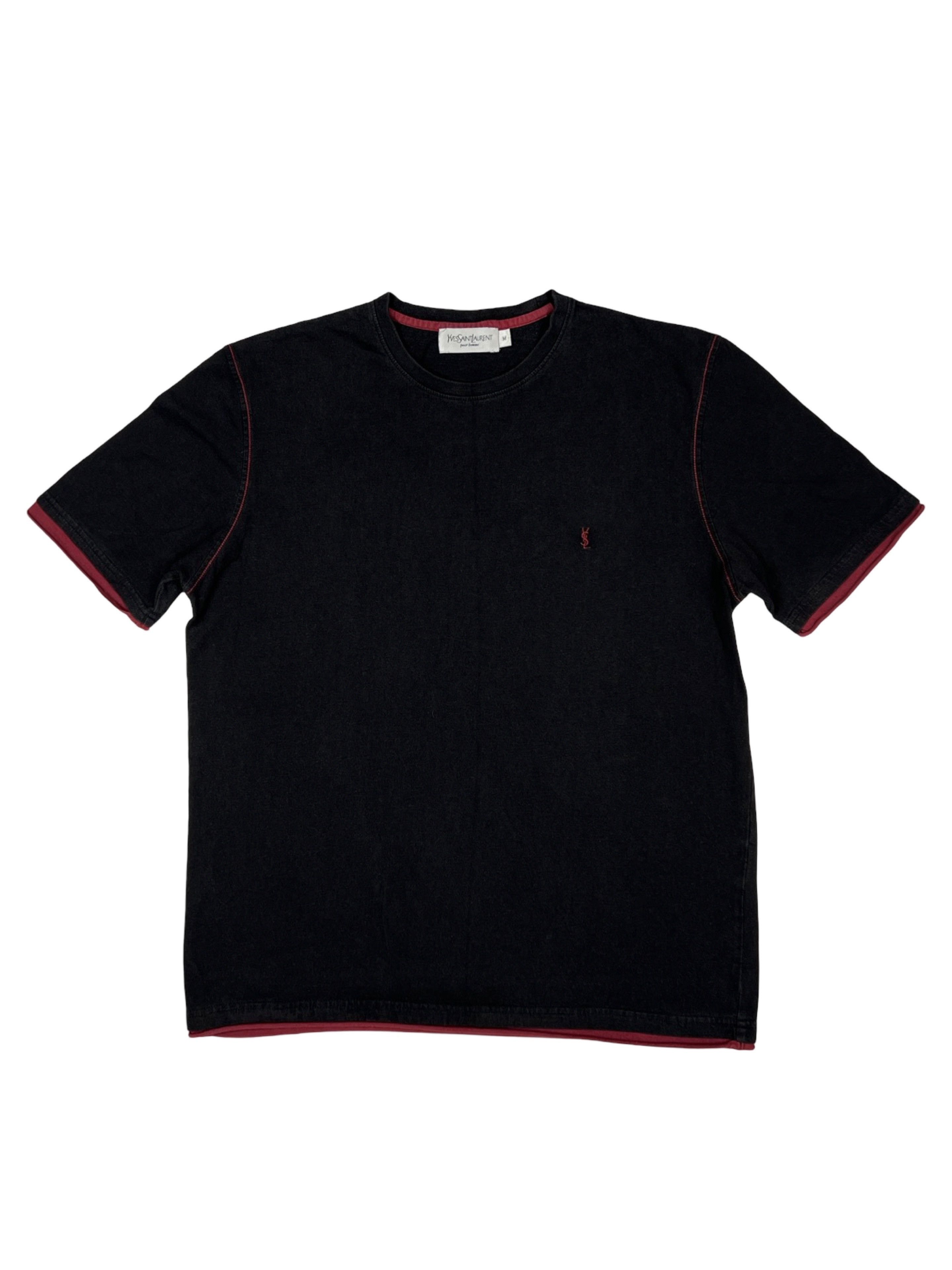 Vintage Vintage YSL Small Logo Black Tee Size US M / EU 48-50 / 2 - 1 Thumbnail