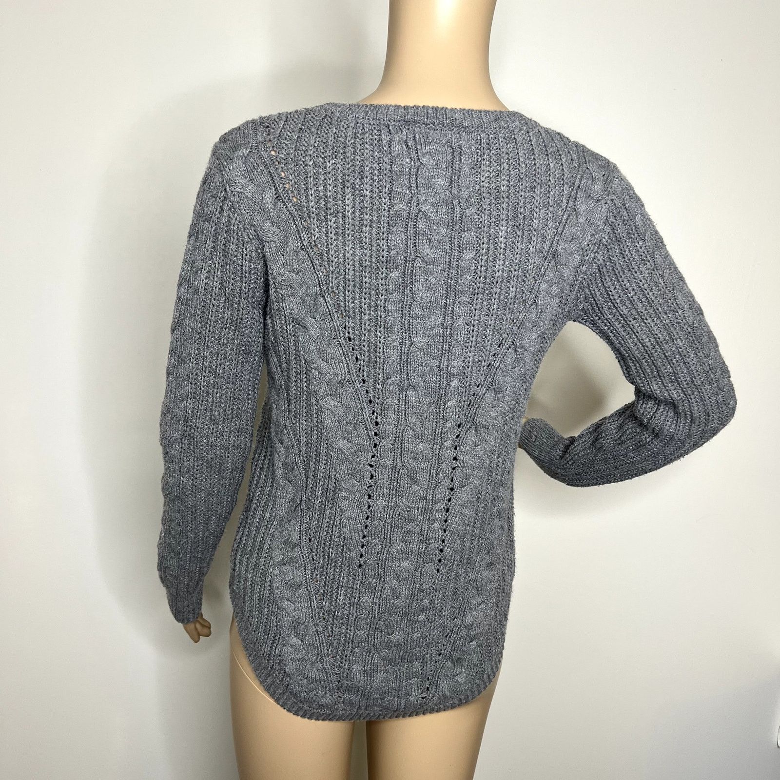 Other SO Gray Knitted Scoop Neck Sweater Size M / US 6-8 / IT 42-44 - 3 Thumbnail