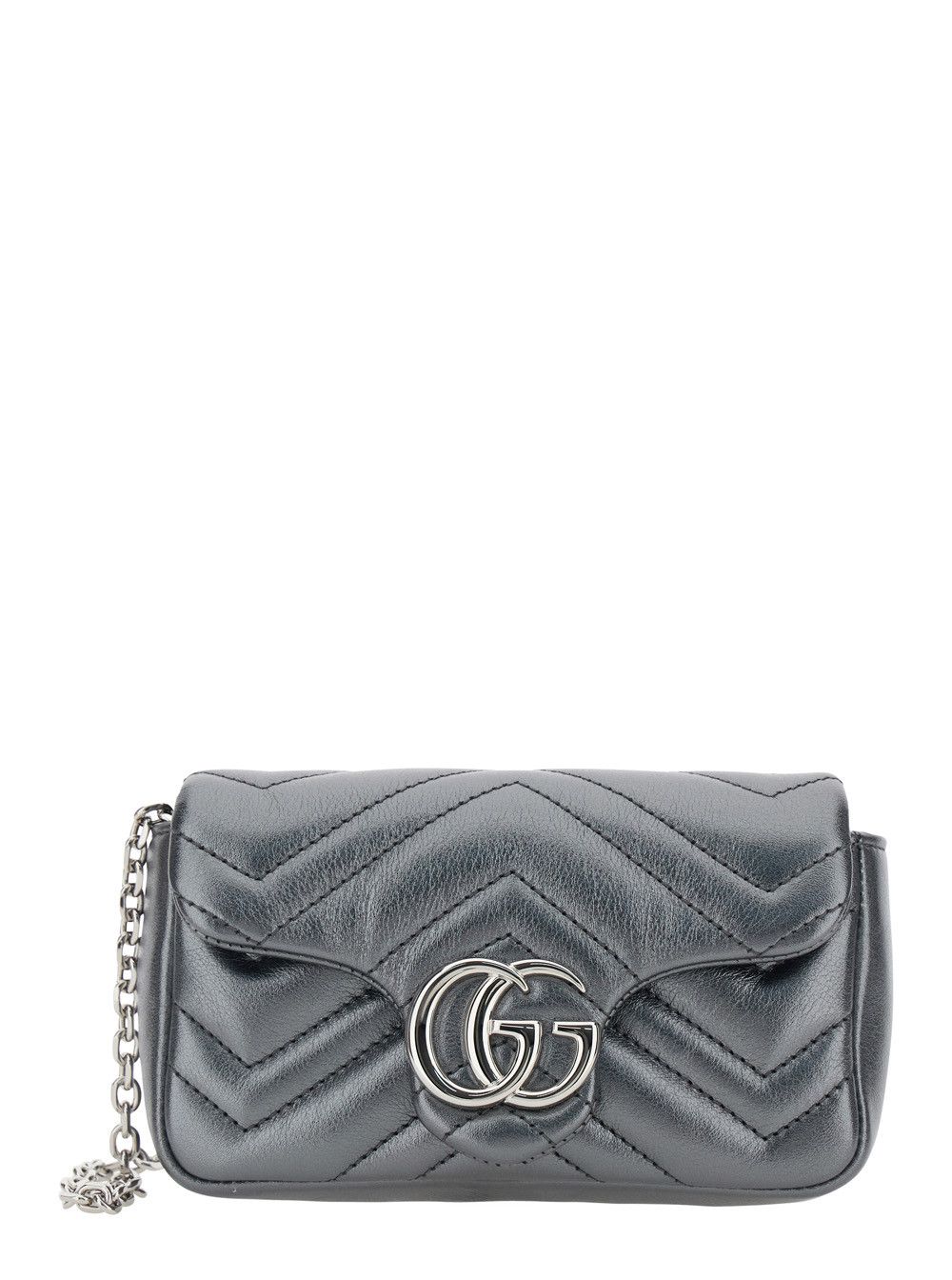 Gucci Metallic Mini 'Ophidia' Bag with Chain Strap and GG Plate on Front in Leather for Women Size ONE SIZE - 1 Thumbnail