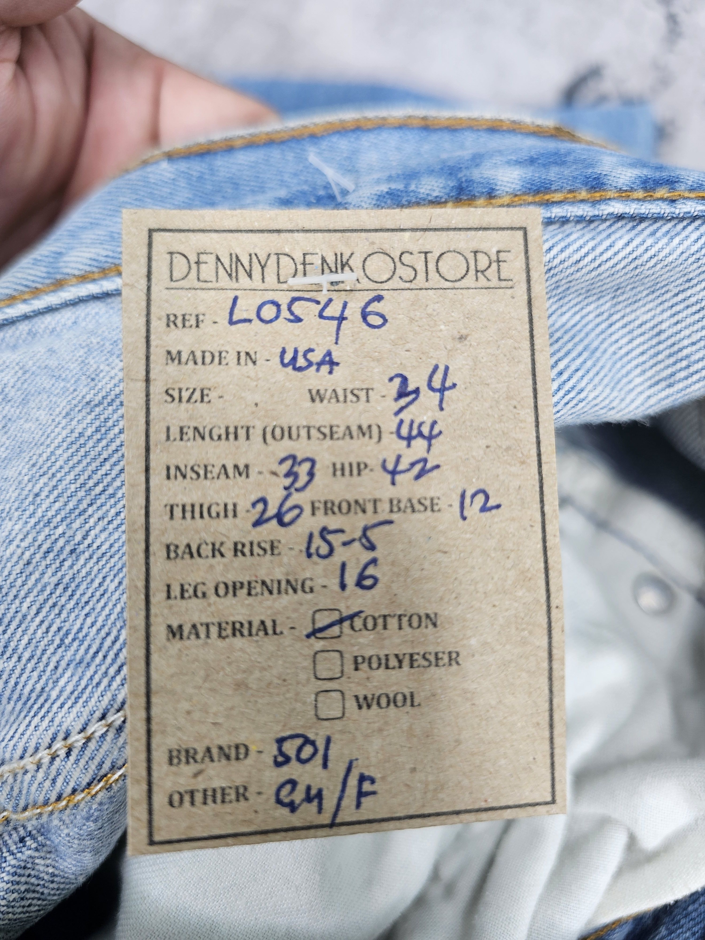 Levi's Vintage Clothing Vtg 90's LEVIS 501 Bleach Faded Blue Jeans Made In USA L0546 Size US 34 / EU 50 - 17 Thumbnail
