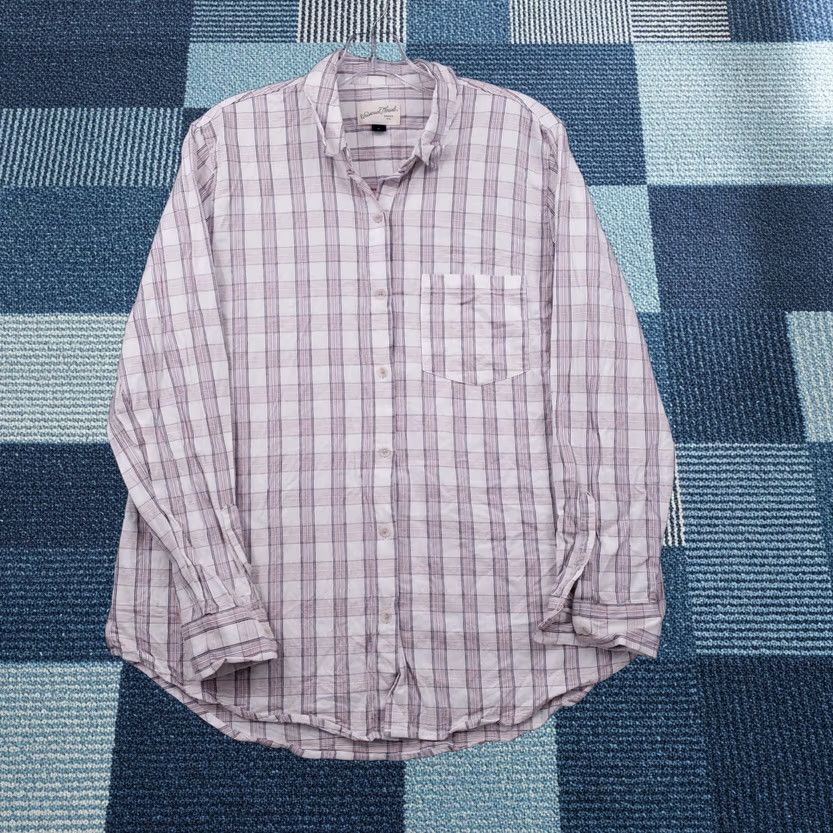 Vintage Universal Thread Shirt Womens M Medium Purple Plaid Button-Up Long Sleeves Size M / US 6-8 / IT 42-44 - 1 Thumbnail