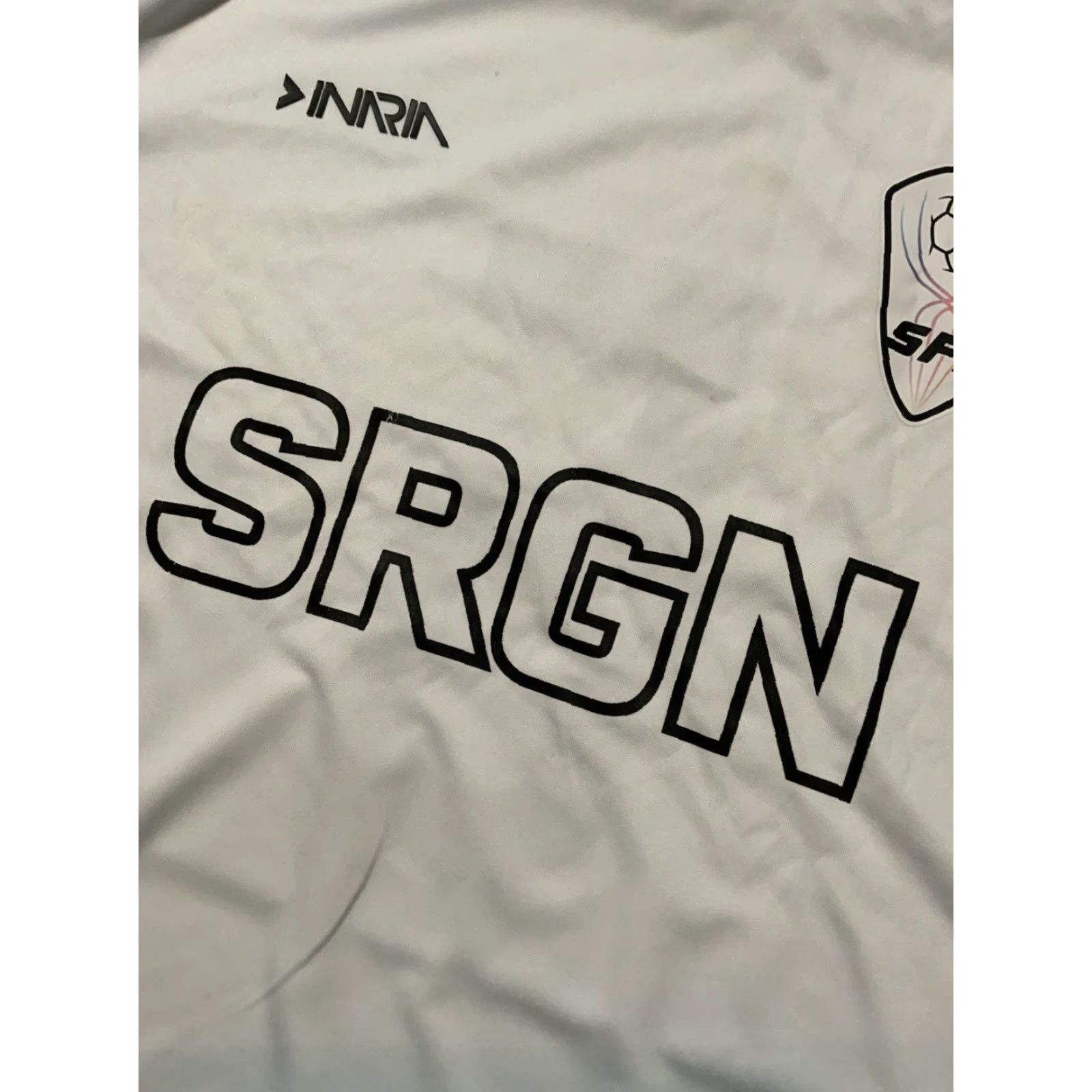 Vintage VINTAGE Inaria The Shoe Surgeon SRGN Studios Football League Soccer White Jersey Sz. M Size US M / EU 48-50 / 2 - 5 Thumbnail