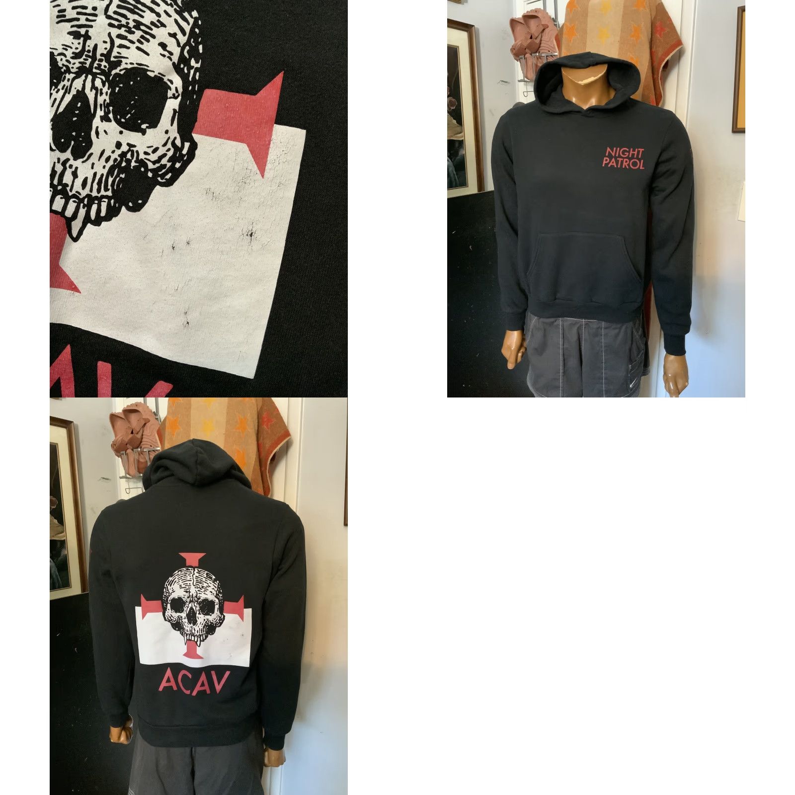 Vintage VINTAGE Panavision Night Patrol ACAV Skull Iron Cross Horror Film Movie Crew Hoodie Sz.S Black Pullover Mens Skull Graphic 90s Size US S / EU 44-46 / 1 - 8 Thumbnail
