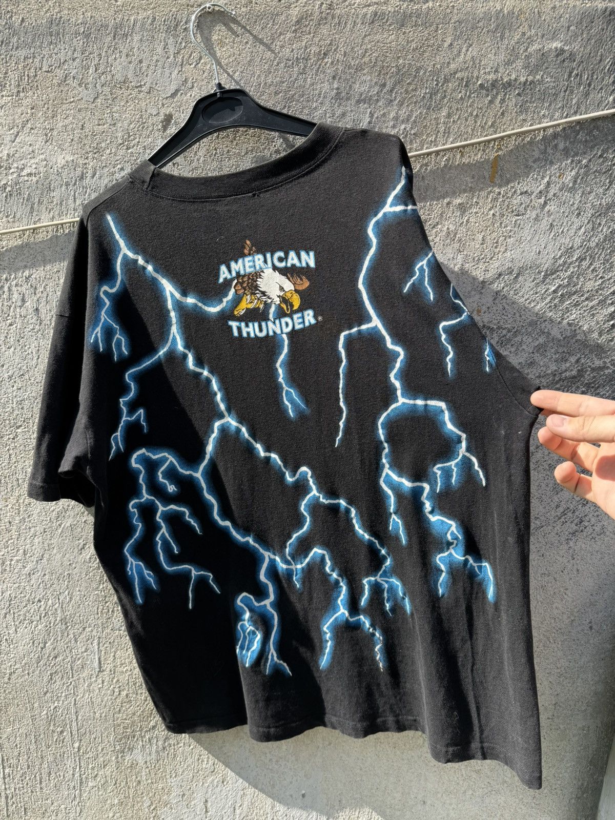 Japanese Brand × Vintage Vintage American Thunder Death Cowboy Lightning OG 90s Tees Size US L / EU 52-54 / 3 - 9 Thumbnail