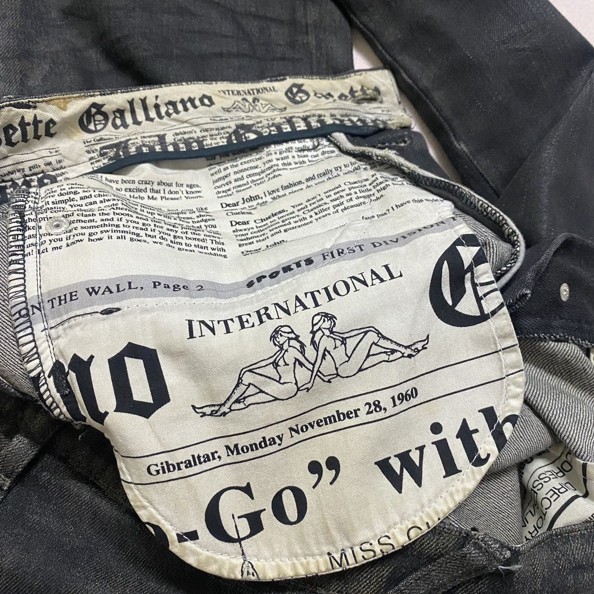 John Galliano John Galliano Black Dust Waxed Denim Jeans Size US 30 / EU 46 - 20 Thumbnail