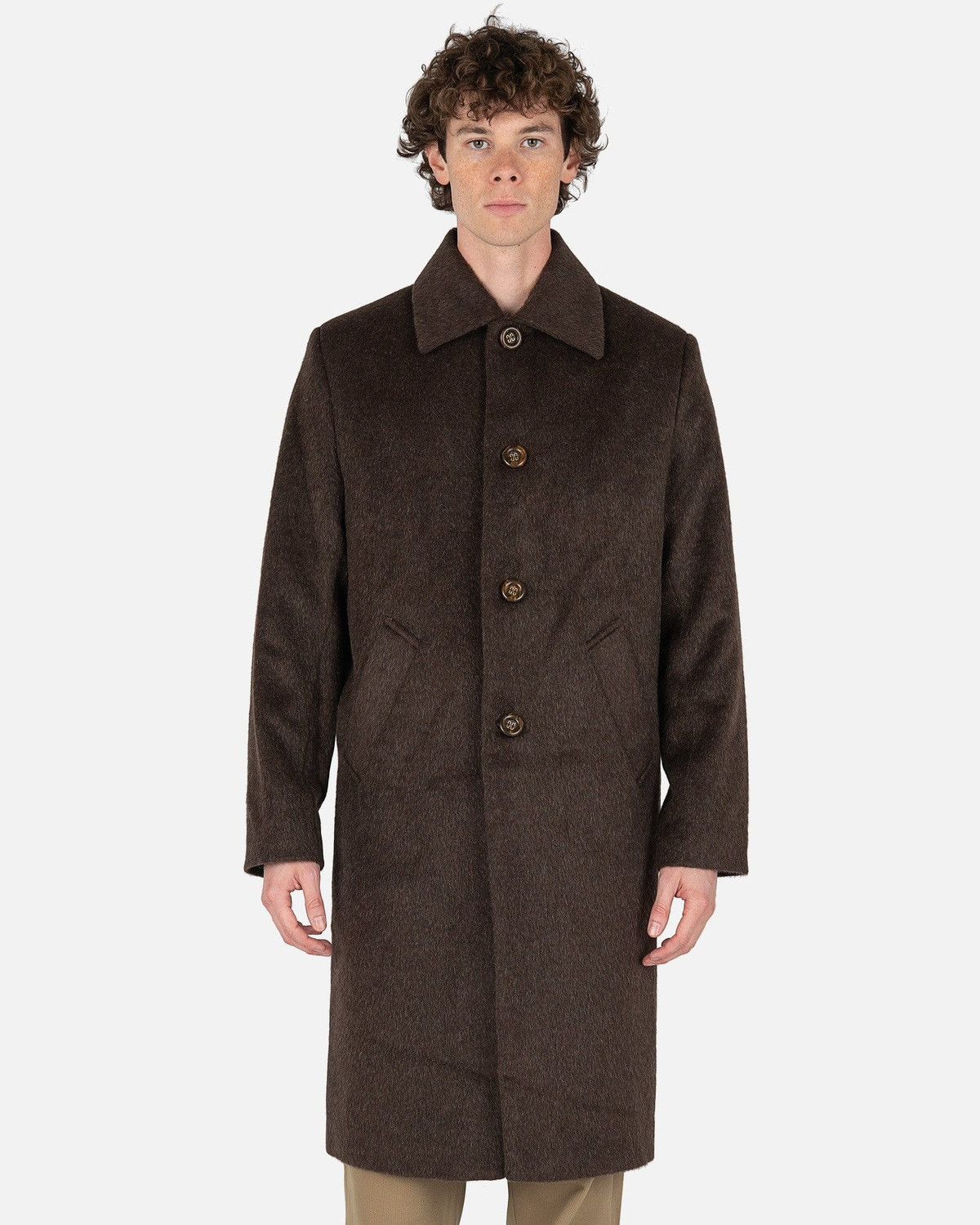 Sefr Séfr Esco Wool Coat Brown Size US XL / EU 56 / 4 - 1 Thumbnail