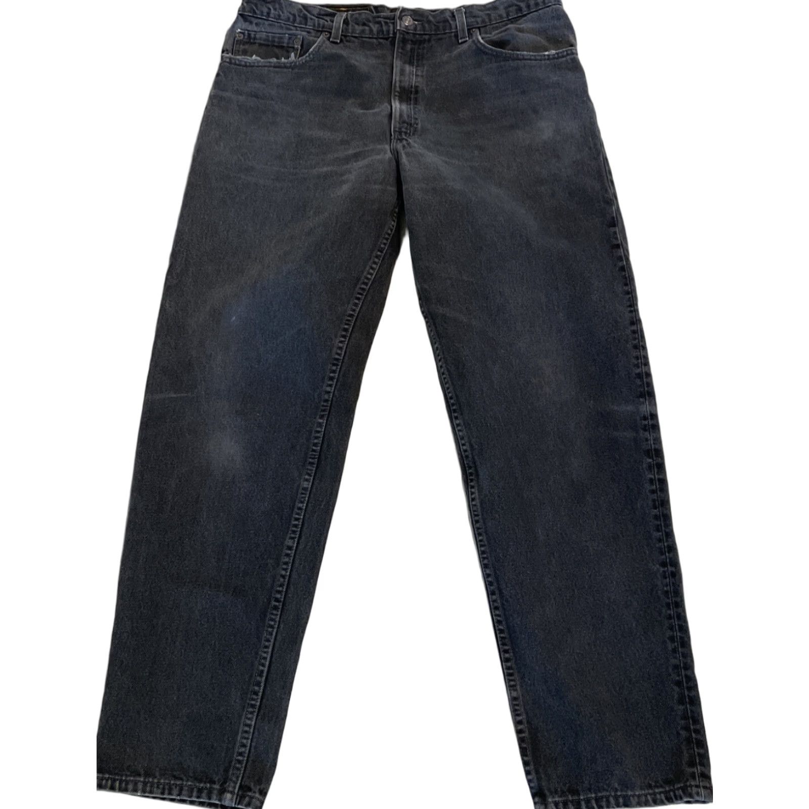 Levi's VINTAGE Levi's 550 Tapered Jeans 38x31 Distressed Black USA 90s Unisex Size 26" / US 2 / IT 38 - 1 Thumbnail