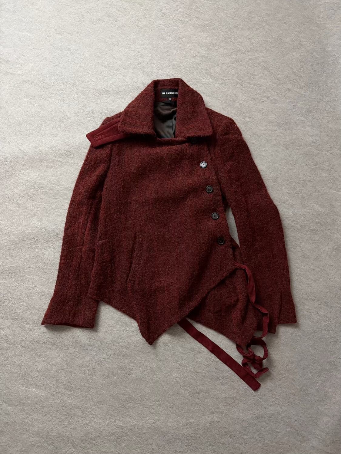 Ann Demeulemeester Ann Demeulemeester Bordeaux Wool Coat Size US M / EU 48-50 / 2 - 1 Thumbnail