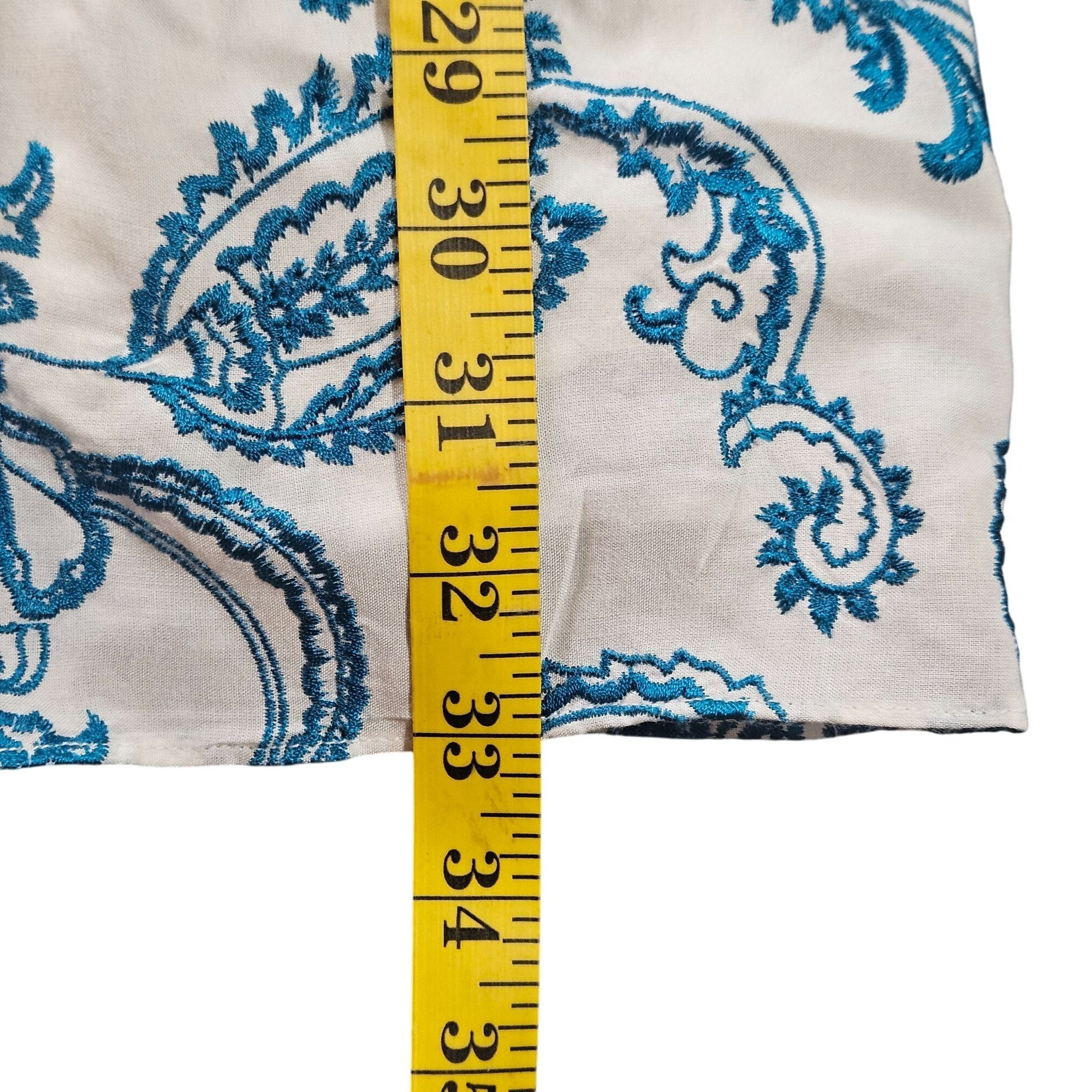 Alice + Olivia Alice + Olivia Blue White Paisley Mini Dress Size 6 | Ruffle Size M / US 6-8 / IT 42-44 - 13 Thumbnail