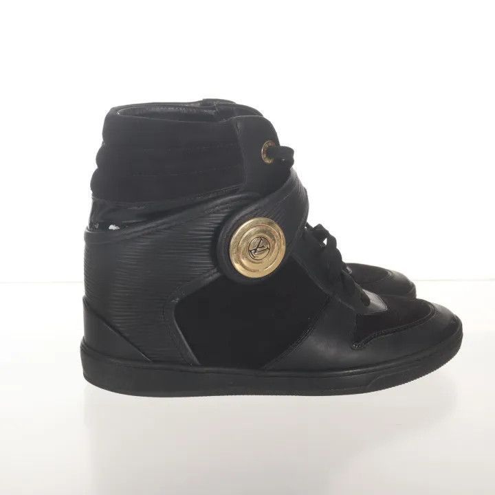 Louis Vuitton Louis Vuitton High-Top Sneakers with Gold Logo -2508 Size US 6.5 / EU 39-40 - 2 Thumbnail