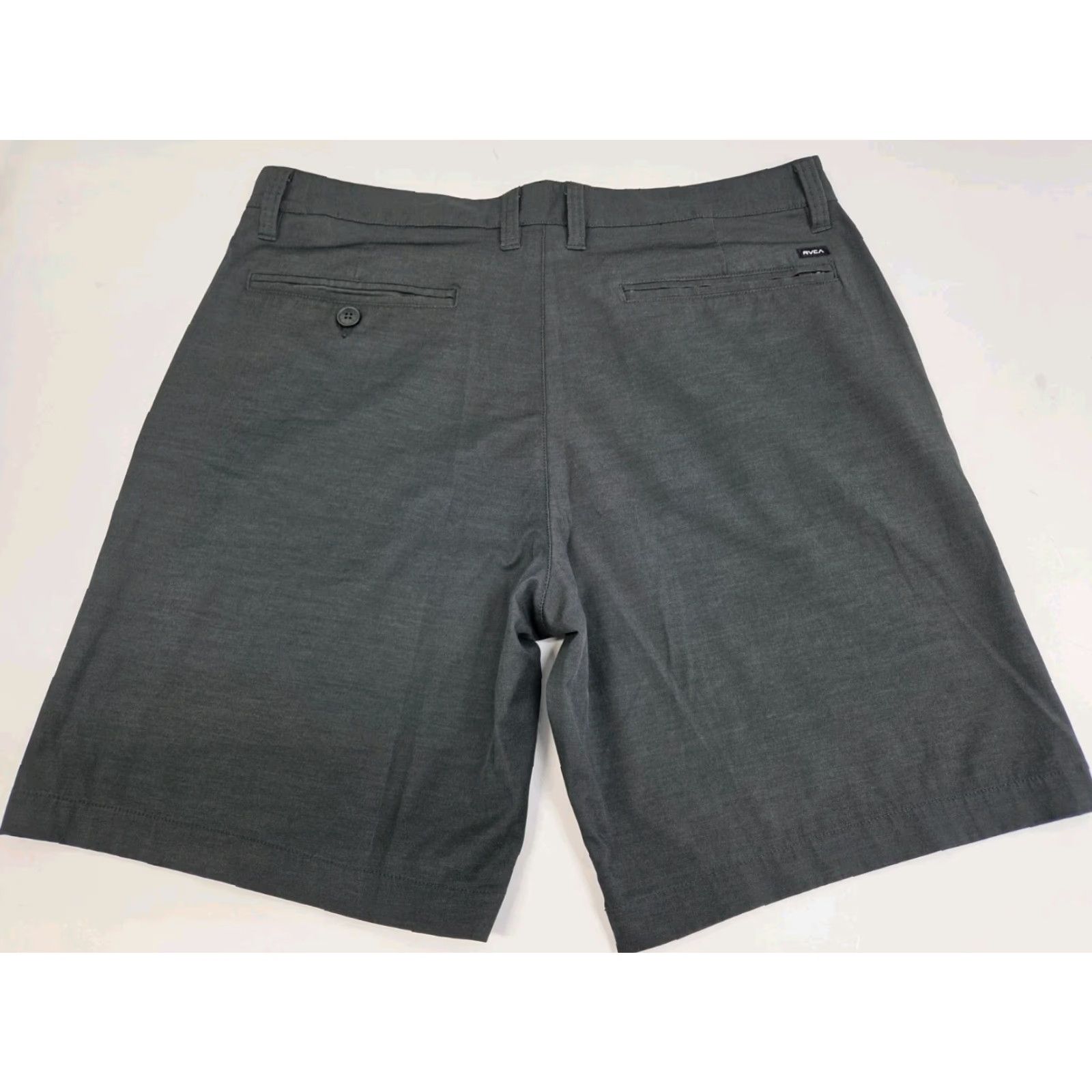 RVCA RVCA Mens Black Chino Shorts Pockets Back Pocket Zip Size 36/8" #7618 Size US 36 / EU 52 - 3 Thumbnail
