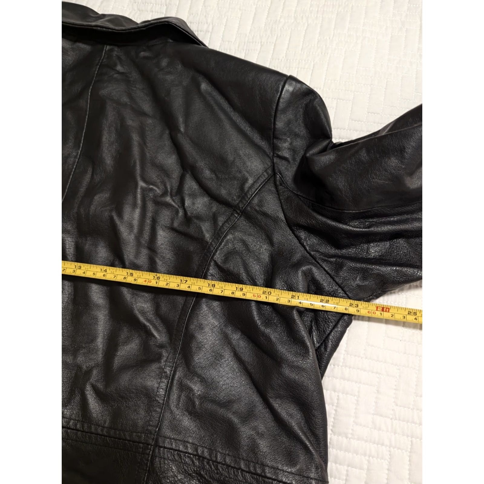 Vintage VINTAGE Shaver Lake Leather Jacket Women's 1X Black Slim Blazer Coat Mid-Length Long Sleeve with Pockets Size XL / US 12-14 / IT 48-50 - 5 Thumbnail
